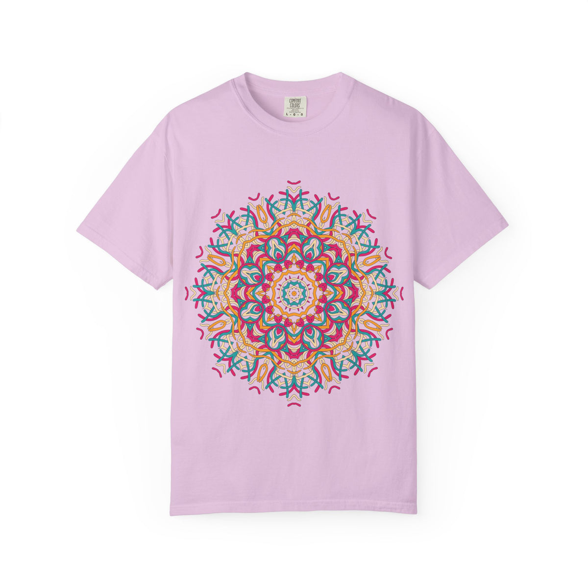 Unisex Garment Dyed Cotton T-Shirt with Mandala Graphic Design
