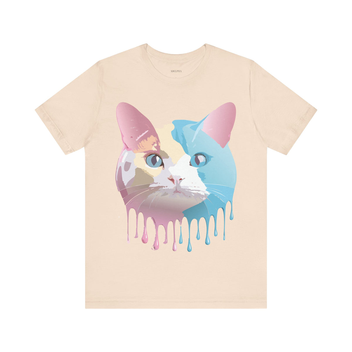 Cat Graphic Unisex Cotton Bella+Canvas Tee with Art Animal Design d03