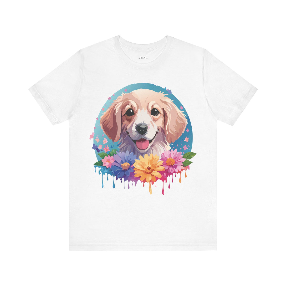 Dog Graphic Unisex Cotton Bella+Canvas Tee with Art Animal Design e113