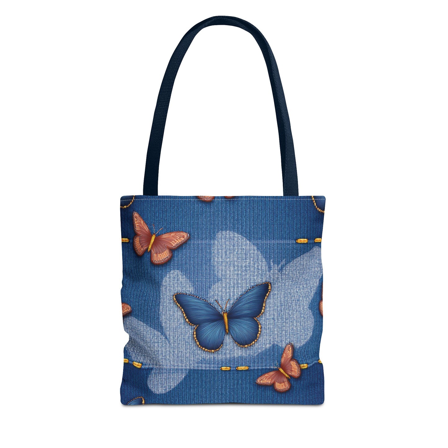 Denim Fabric Imitation Print Unisex Canvas Bag Poly Spun 3 Sizes Tote Bag 176