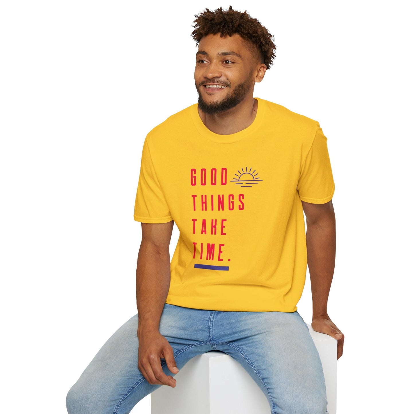 Positive Slogan T Shirt Unisex Gildan Softstyle 64000 Ring Spun Cotton Tee With Positive Words