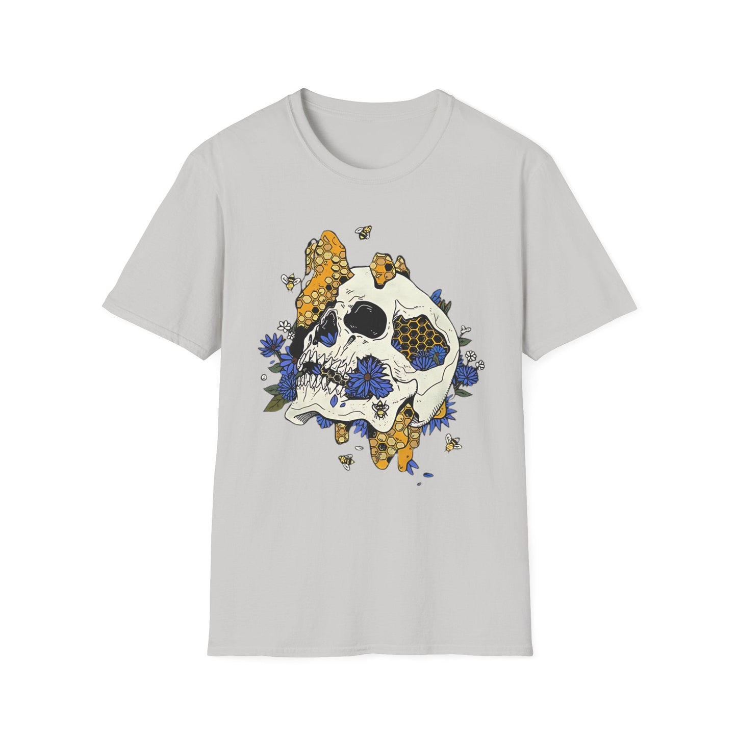 Skull Tee Shirt Unisex Skeleton Design Gildan Softstyle 64000 100 Percent Ring Spun Cotton Tee