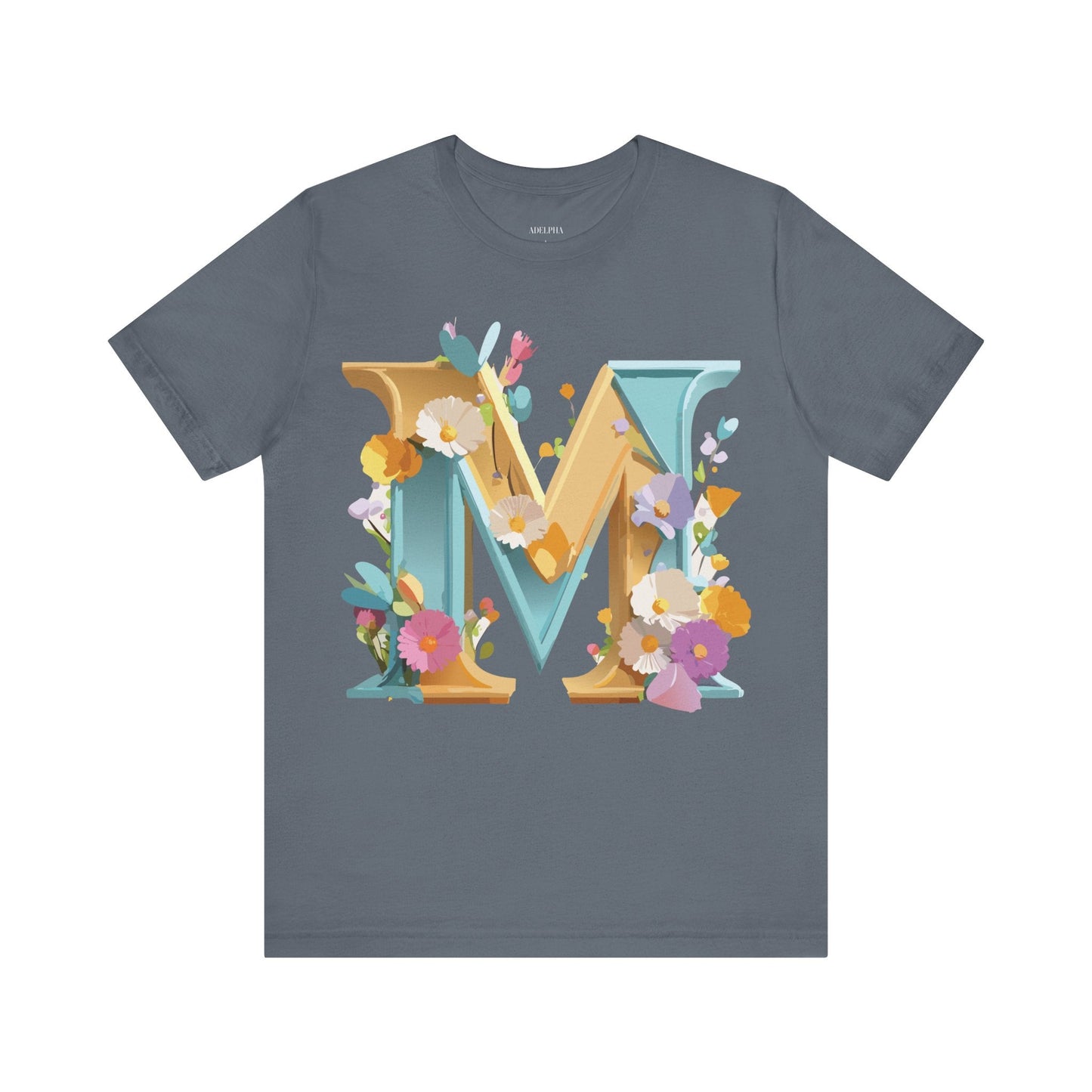 Letter M Shirt Unisex Graphic Tee From Adelpha Vintage Inspired Art Short Sleeve Jersey
