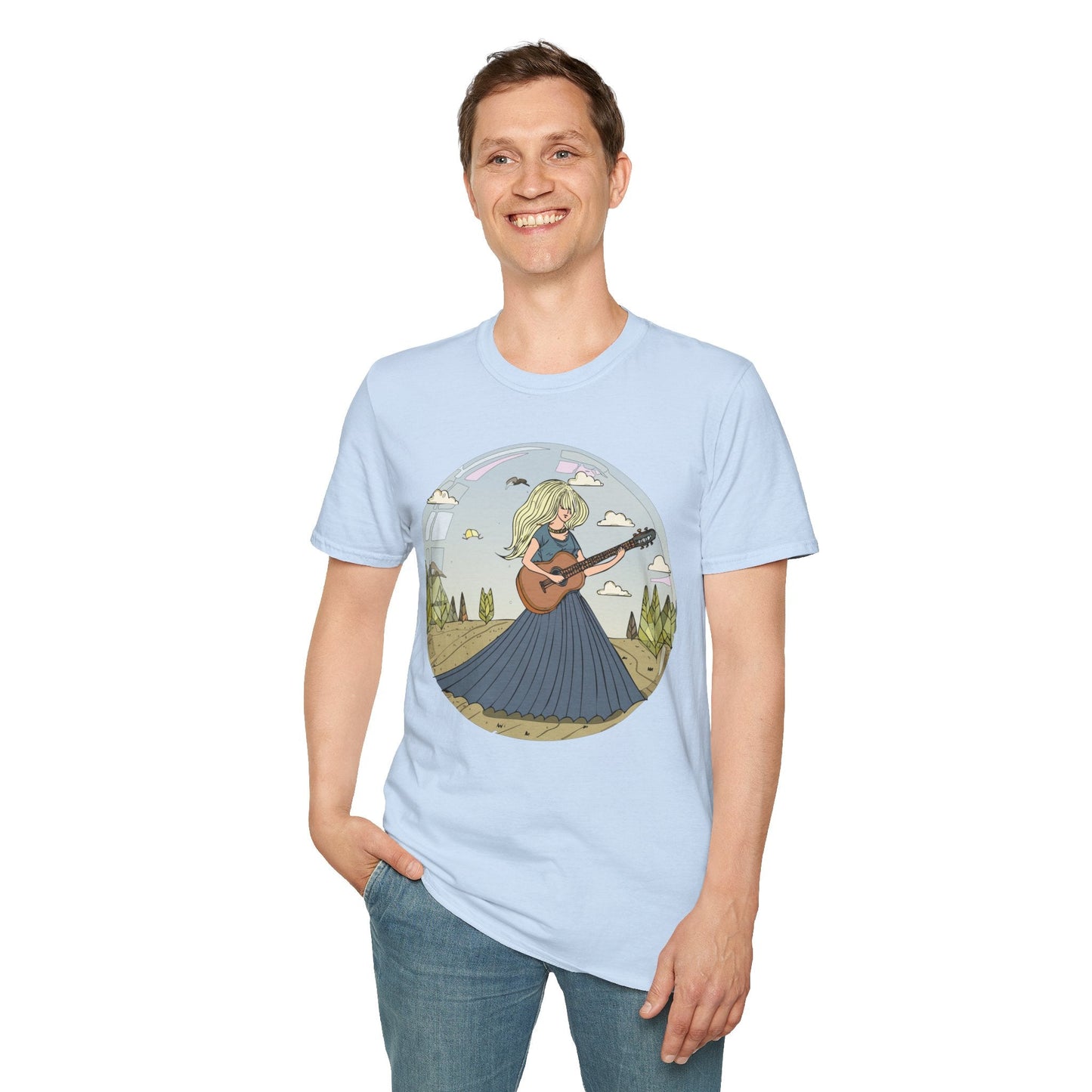 Womens Graphic T Shirt Art Design Tee Softstyle Cotton Ring-Spun Unisex Short Sleeve