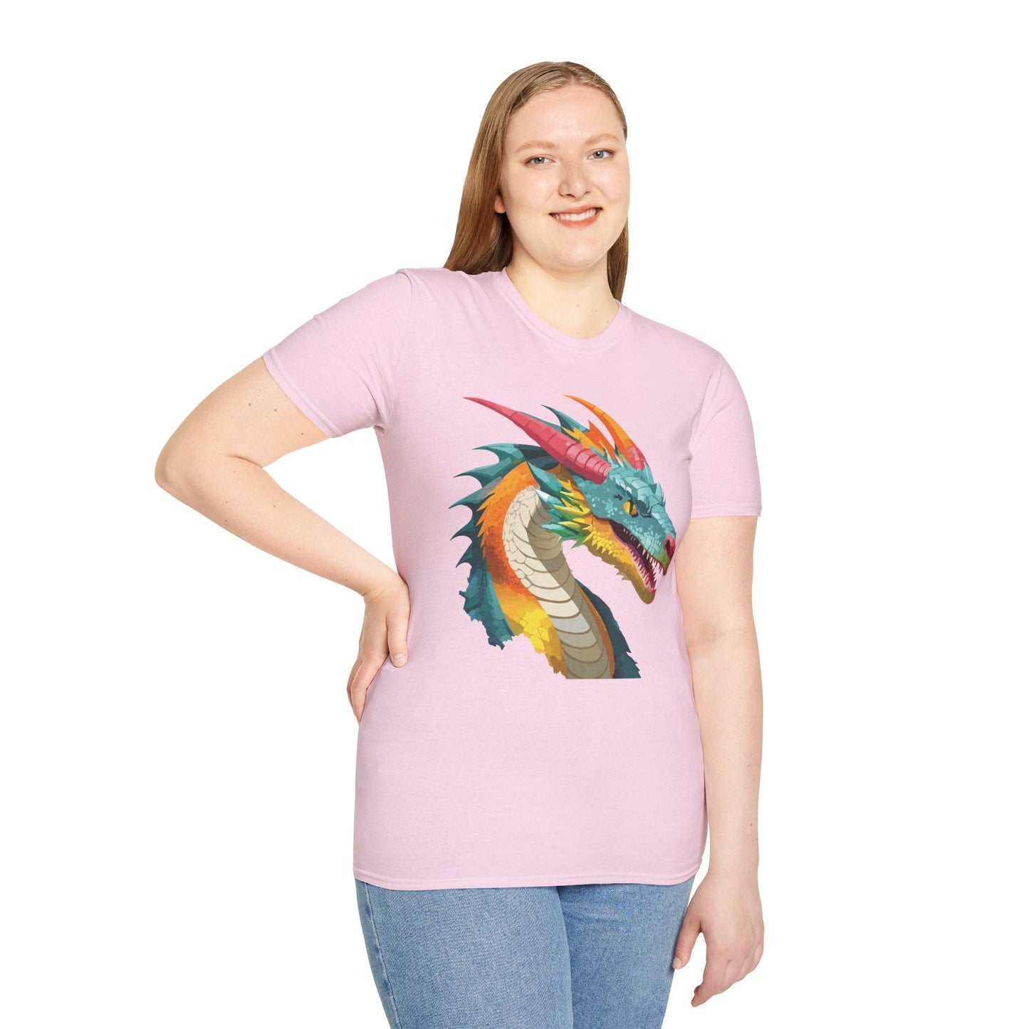 Dragon Graphic Unisex Cotton Softstyle Art Design Tee With Animals 1