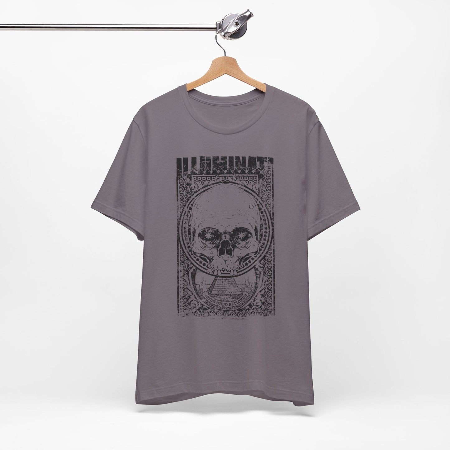 Skull Circle Graphic T-Shirt Vintage Etching Illustration Art Design Tee A-9