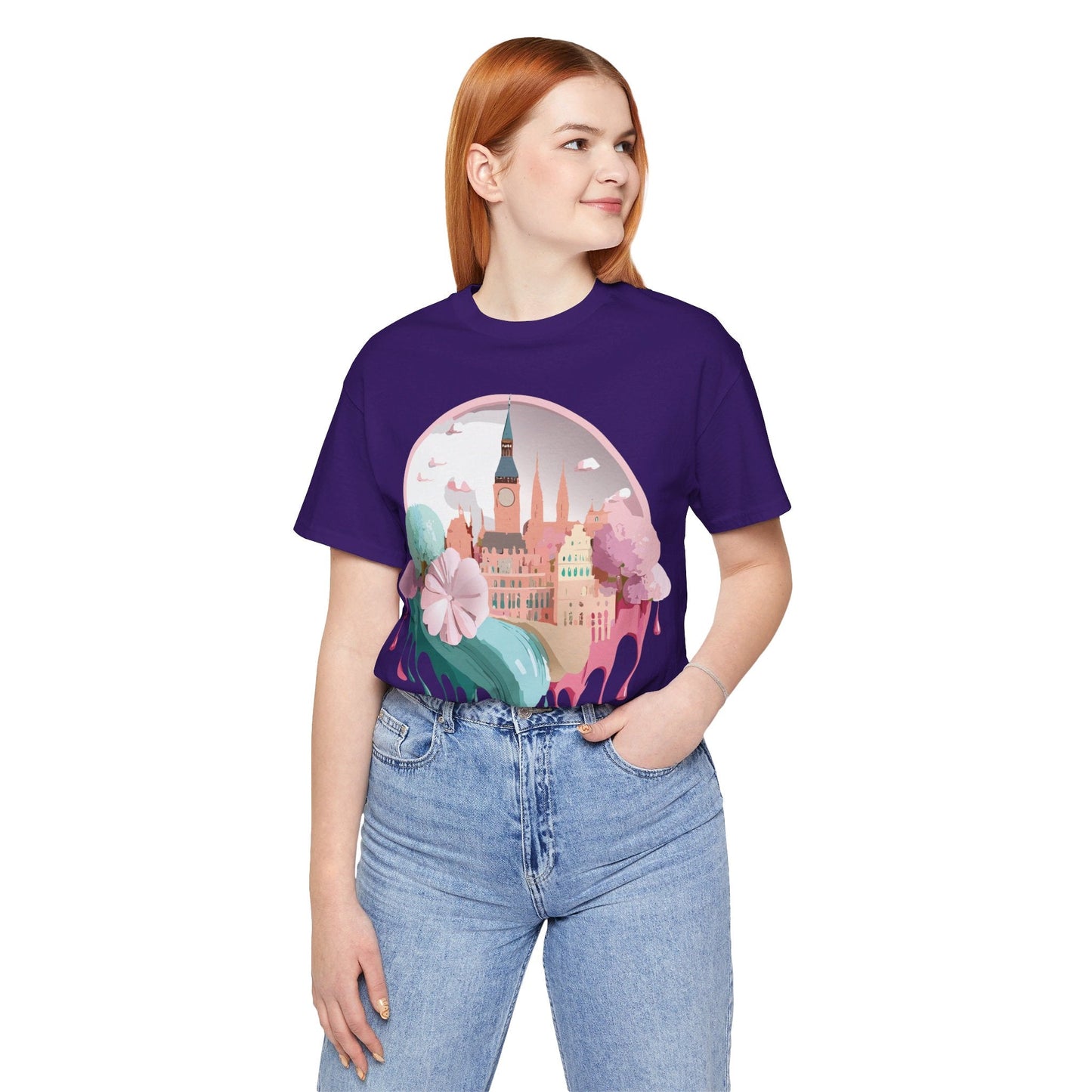 Prague Tourist Graphic Tee by Adelpha Unisex Vintage Style Short Sleeve Shirt Collection