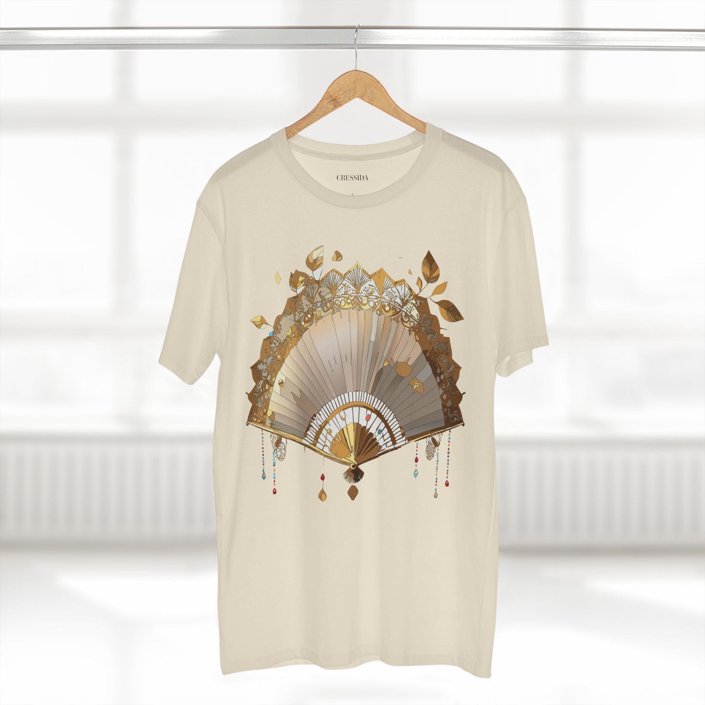 Antique Fan Graphic Design T-Shirt Unisex 100 Cotton Floral Carnival Artwork Tee 12