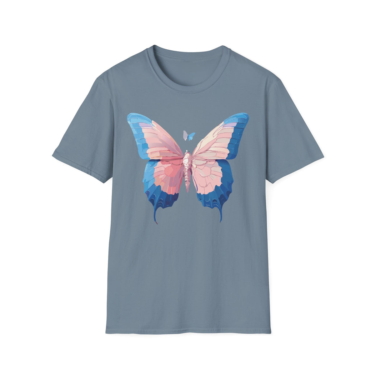 Butterfly Graphic T-Shirt — Pastel Pink & Blue Wing Graphic Tee Unisex 100 Cotton Gildan T-Shirt