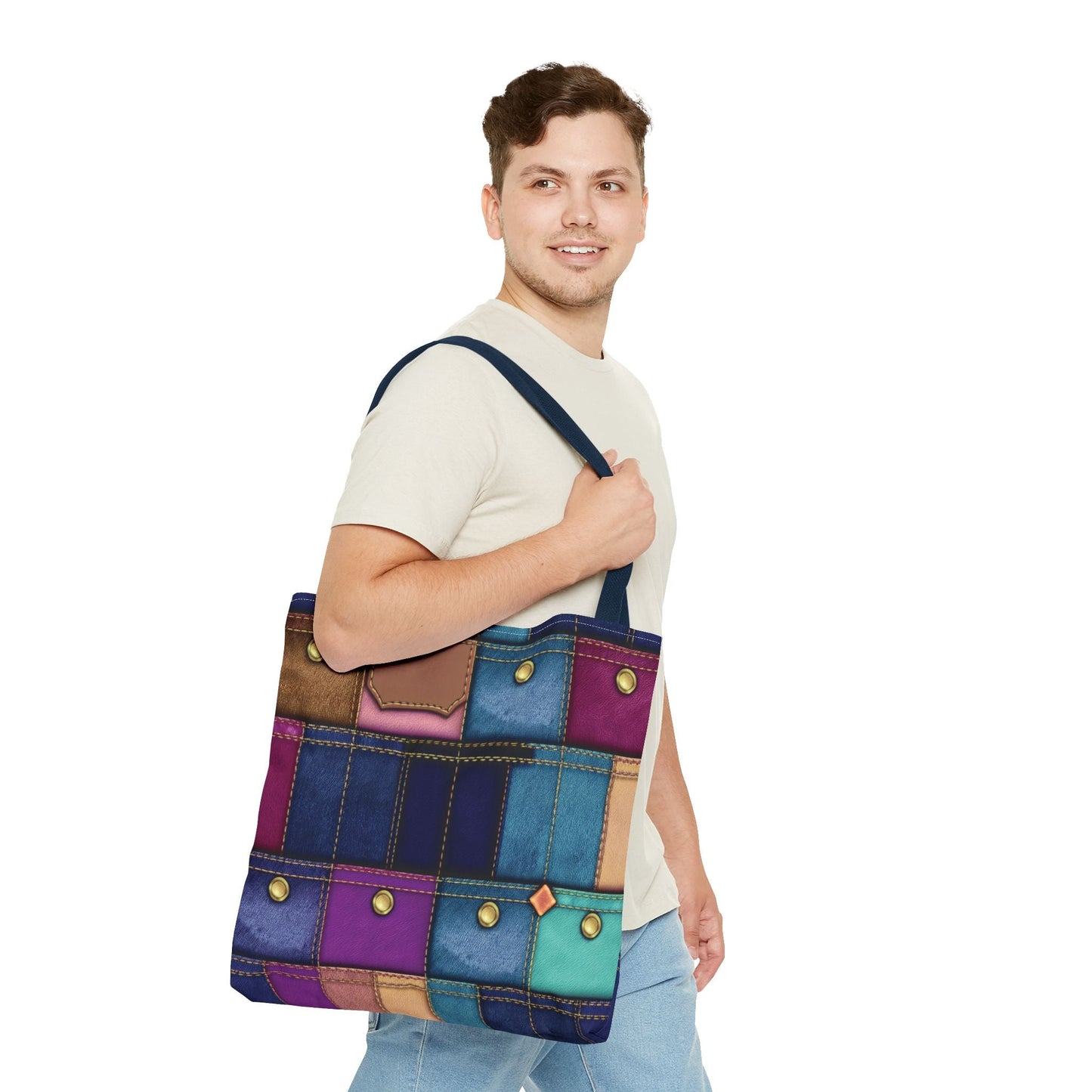 Denim Canvas Bag, Tote Bag Denim Printify