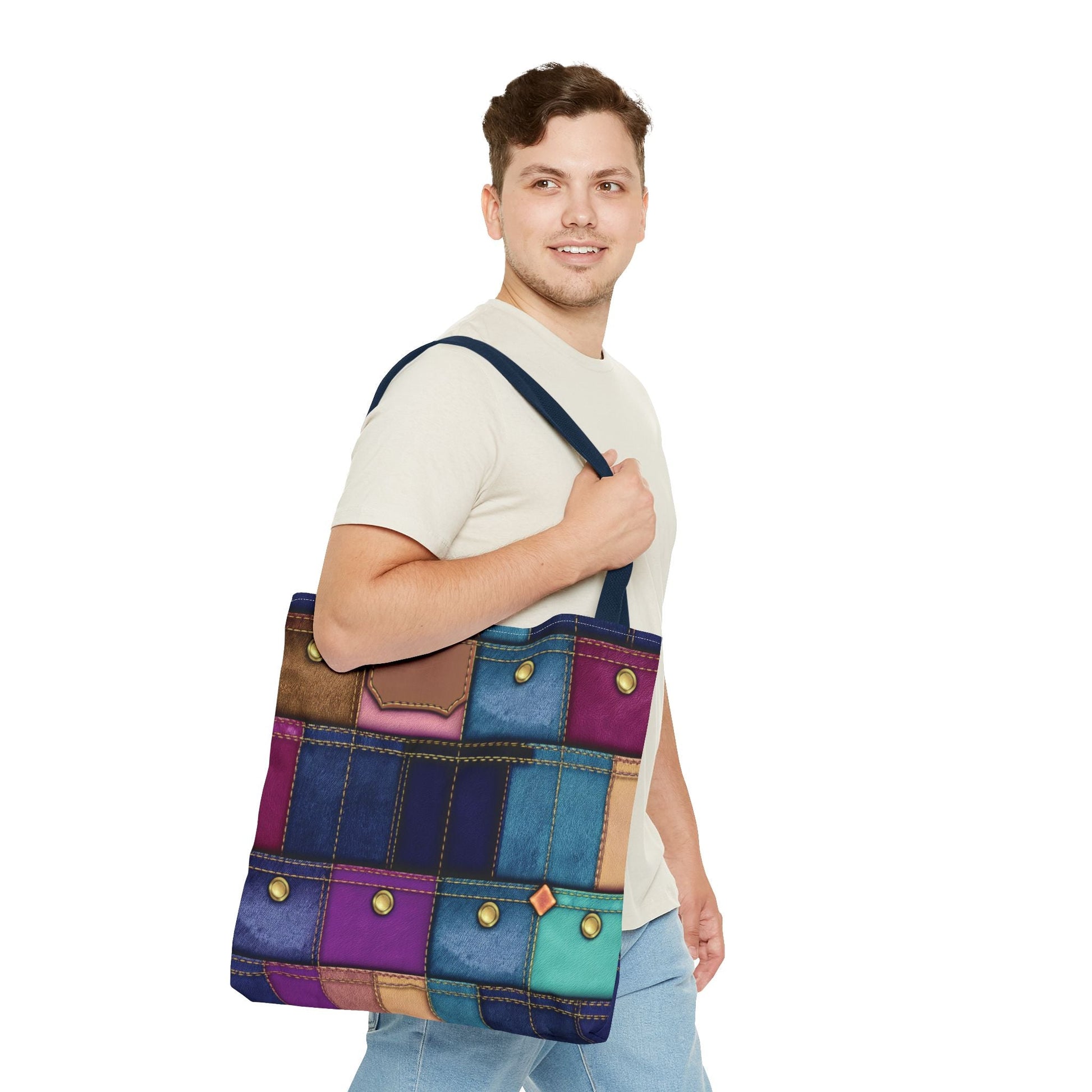 Denim Canvas Bag, Tote Bag Denim Printify