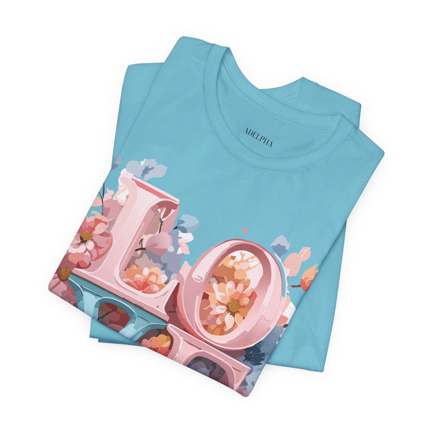 Valentine Day Graphic Unisex 100 Cotton Vintage Artwork with Love and Flower Design Tee 57