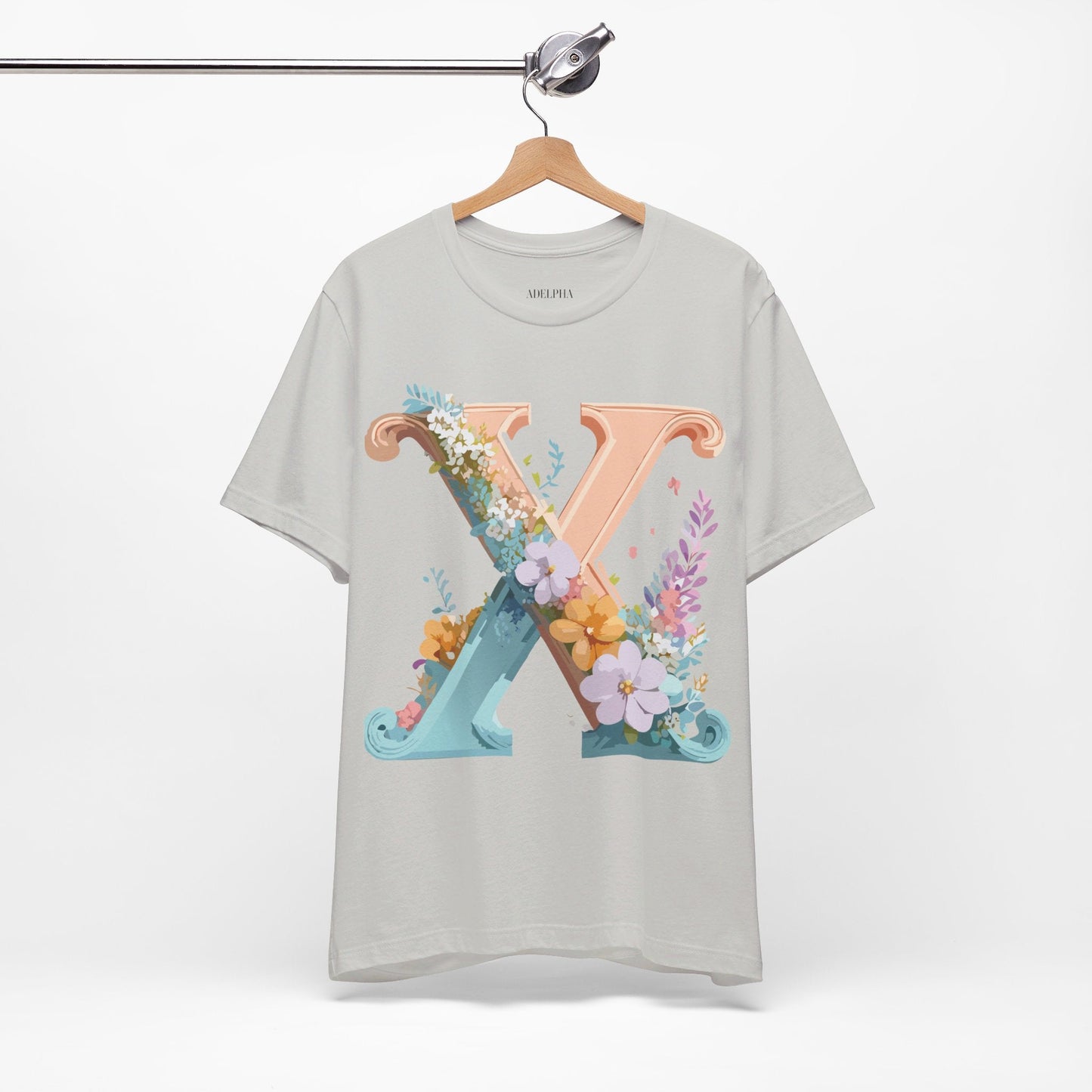Letter X Shirt Unisex Jersey Graphic Tee By Adelpha With Vintage Inspired Artwork Short Sleeve