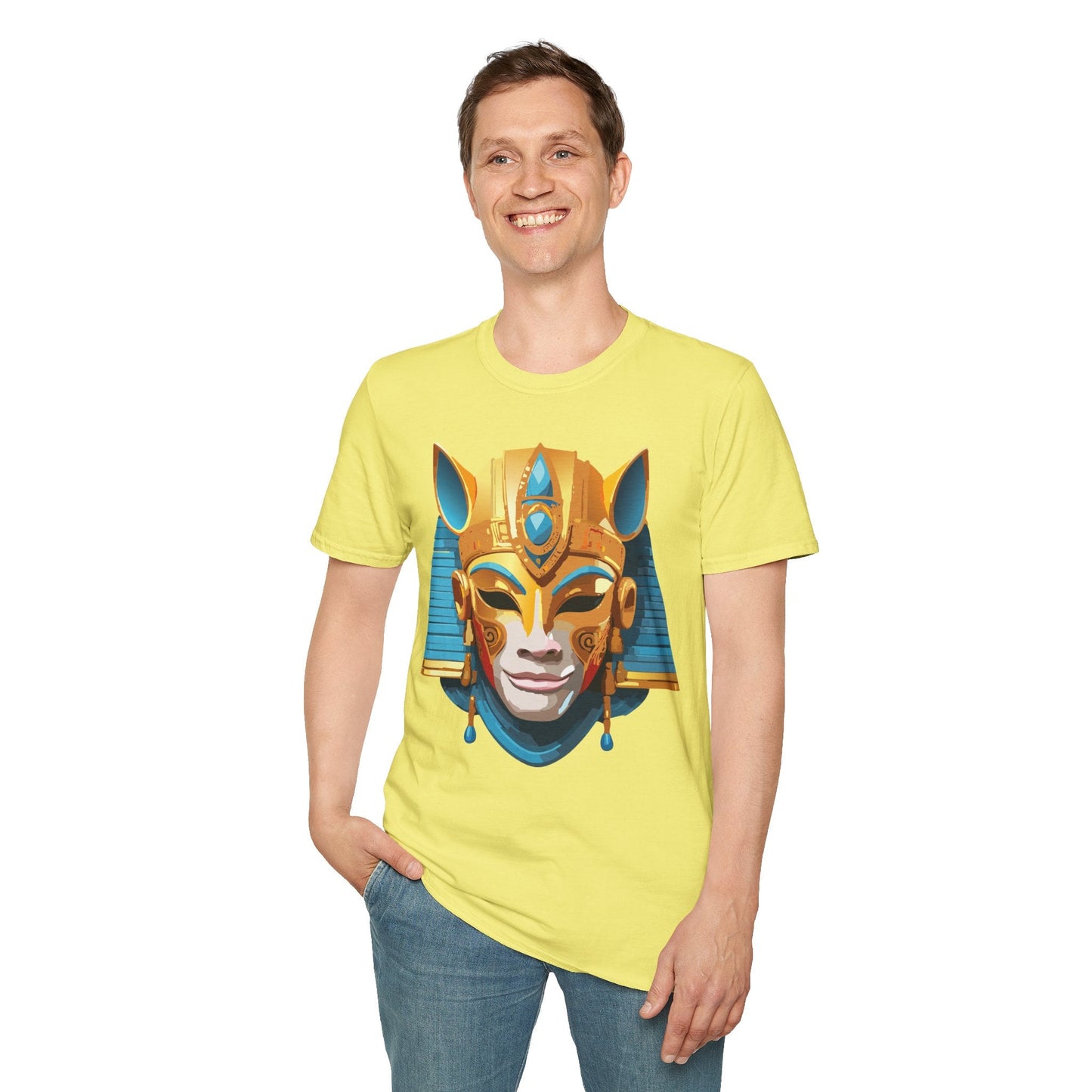 Mask Tee Shirt Unisex Gildan SoftStyle 64000 Cotton T Shirt Masquerade Design Art Graphic