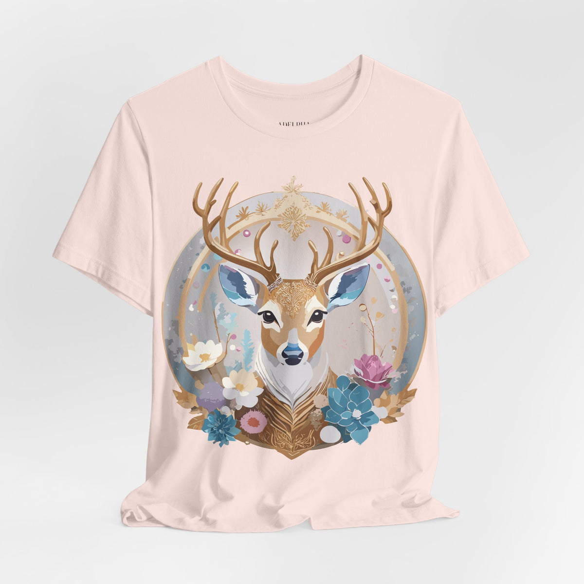 Medallion Graphic Unisex Cotton Bella+Canvas Tee with Floral Art Design m60