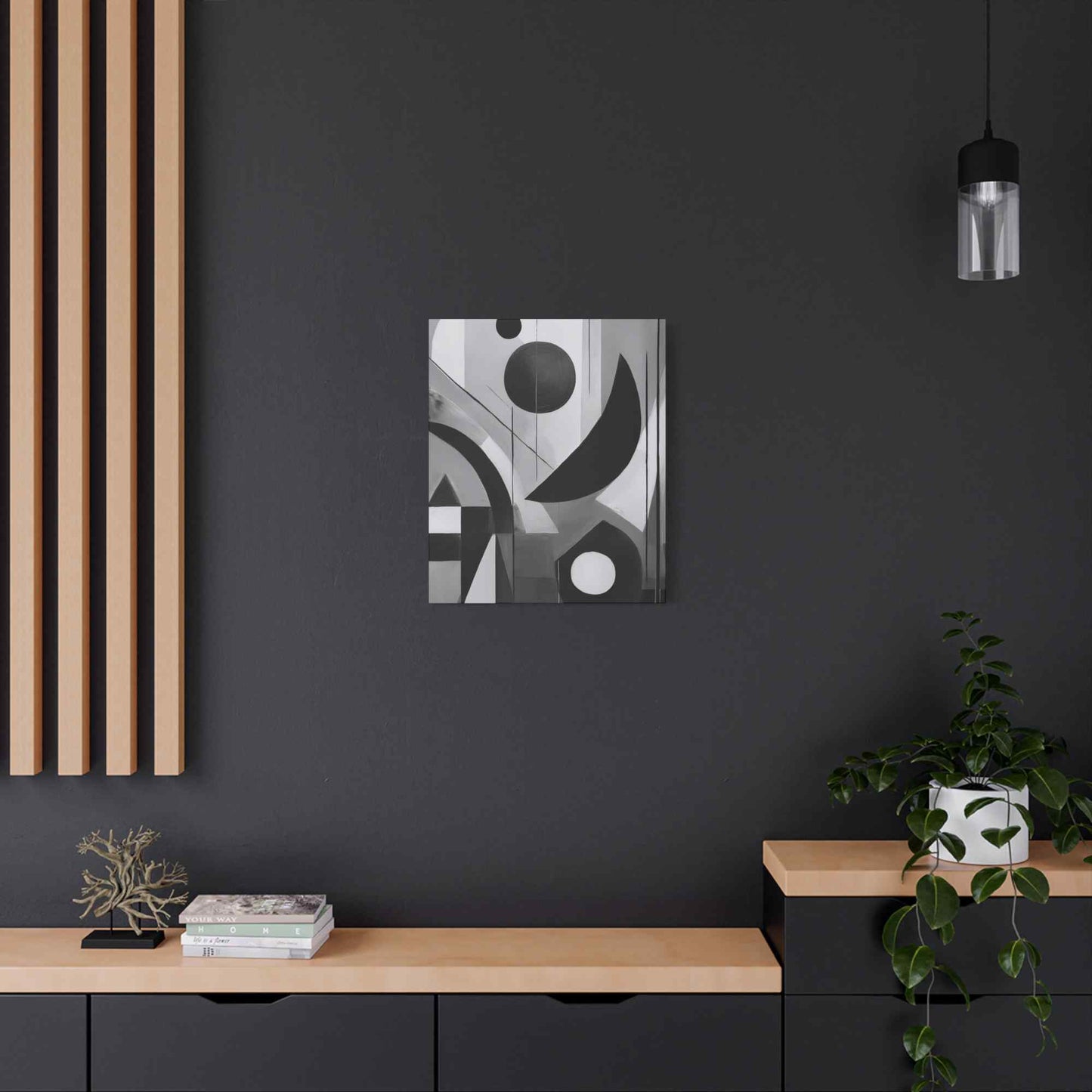 Black Abstract Painting Print Canvas 20x24,20x30,24x30, 24x32,24x36,30x40, 32x48,36x48,40x60 Pine-Wood Inner Frame ABS-17