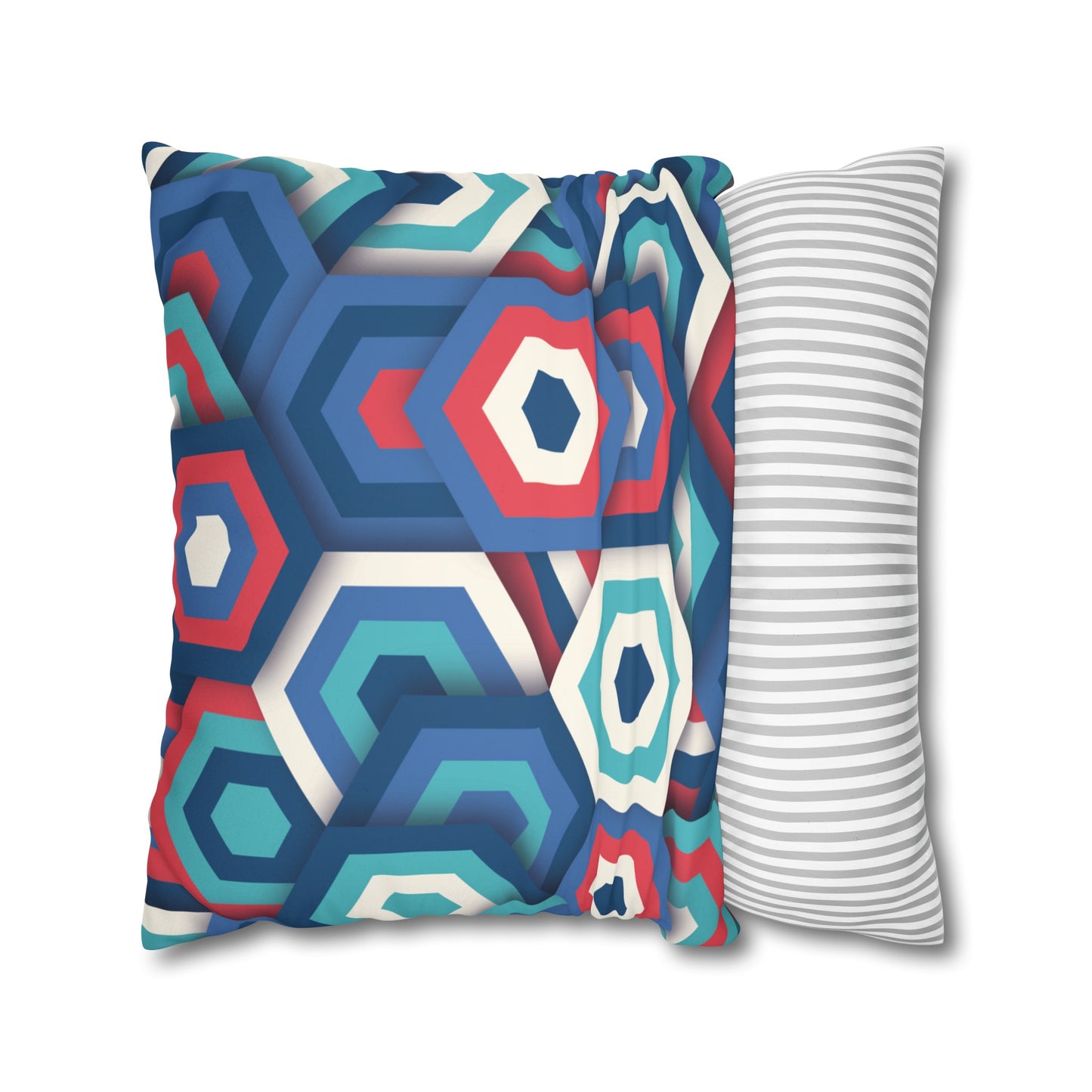 Faux Suede Pillowcase with Abstract print