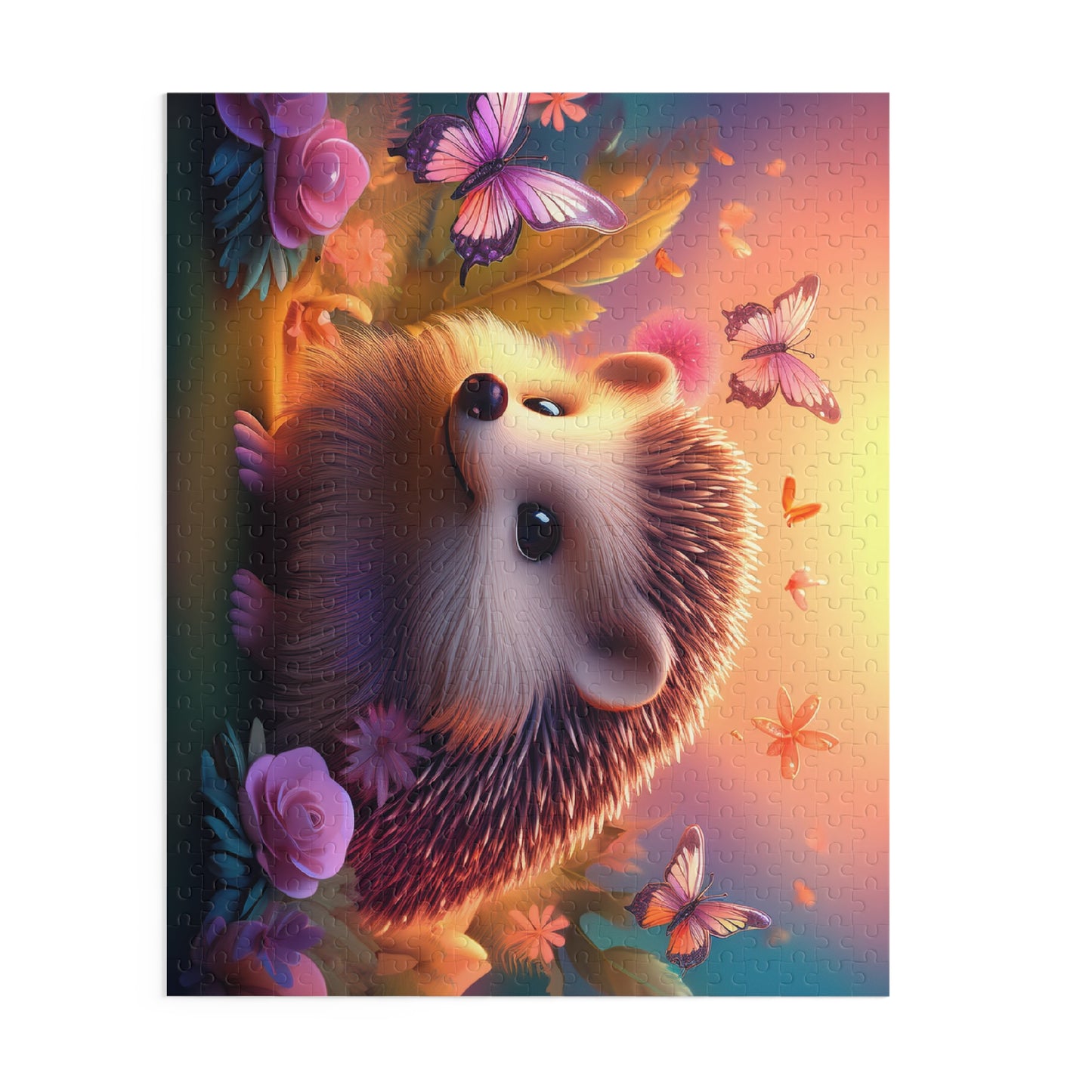 Puzzles-56 Kids Hedgehog Puzzle 500-Piece | Floral Hedgehog Puzzle 500-Piece, Animals Kids Puzzles Size: 16" x 20",  Ages 9+