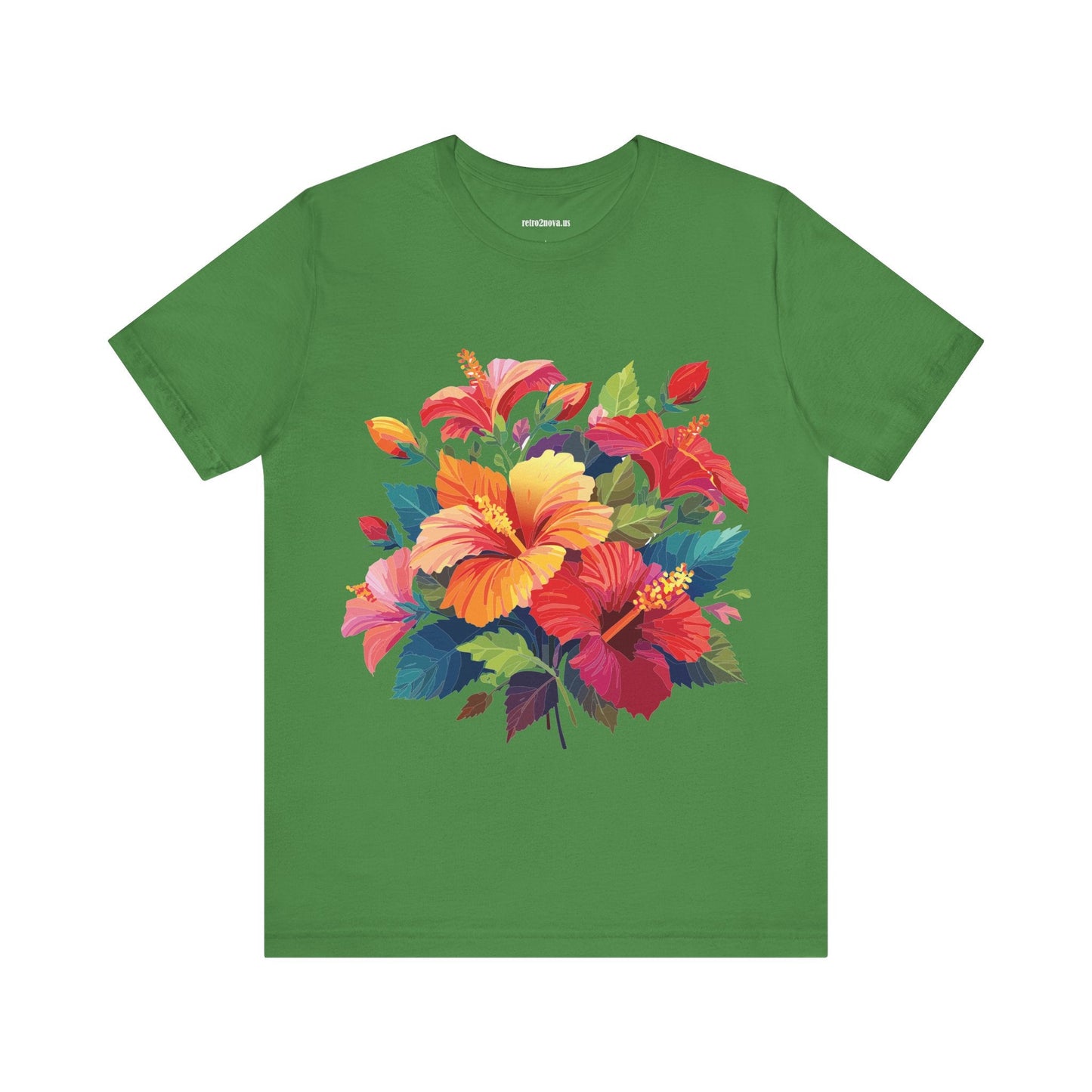 Retro2Nova Floral Shirt Unisex Jersey Short Sleeve Tee From Flowers Collection Bold Vibrant Design