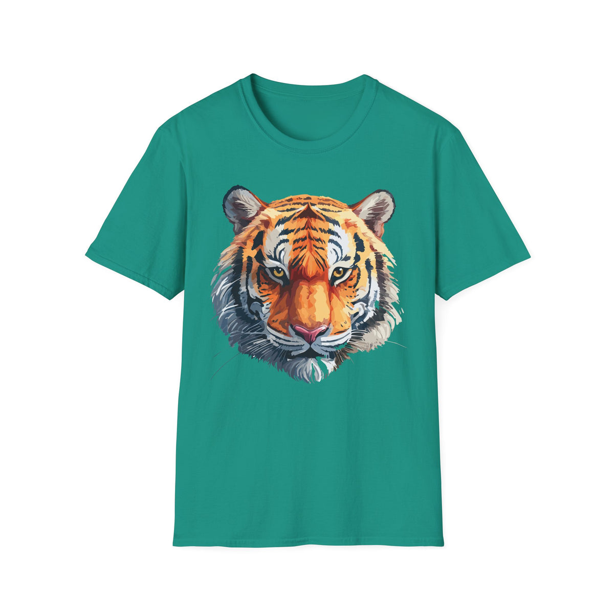 Tiger Face T-Shirt | Bold Watercolor Tiger Portrait