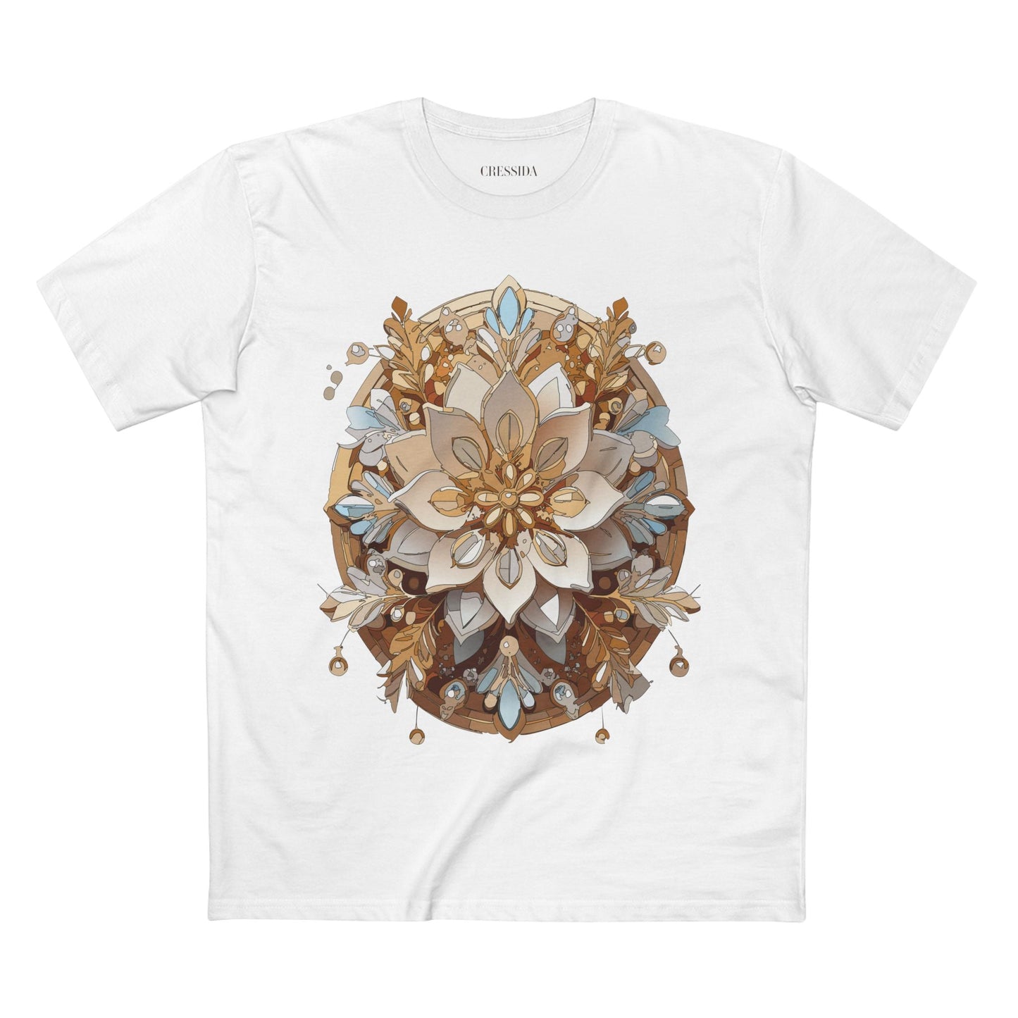 Floral Graphic T-Shirt Unisex 100 Cotton Art Design with Antique Flowers Tee 19