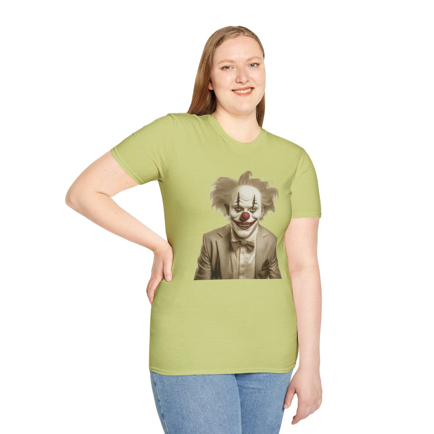 Unisex Clown Shirt Funny Man Circus Tee Softstyle 64000 Cotton Gildan Tee Lightweight Breathable