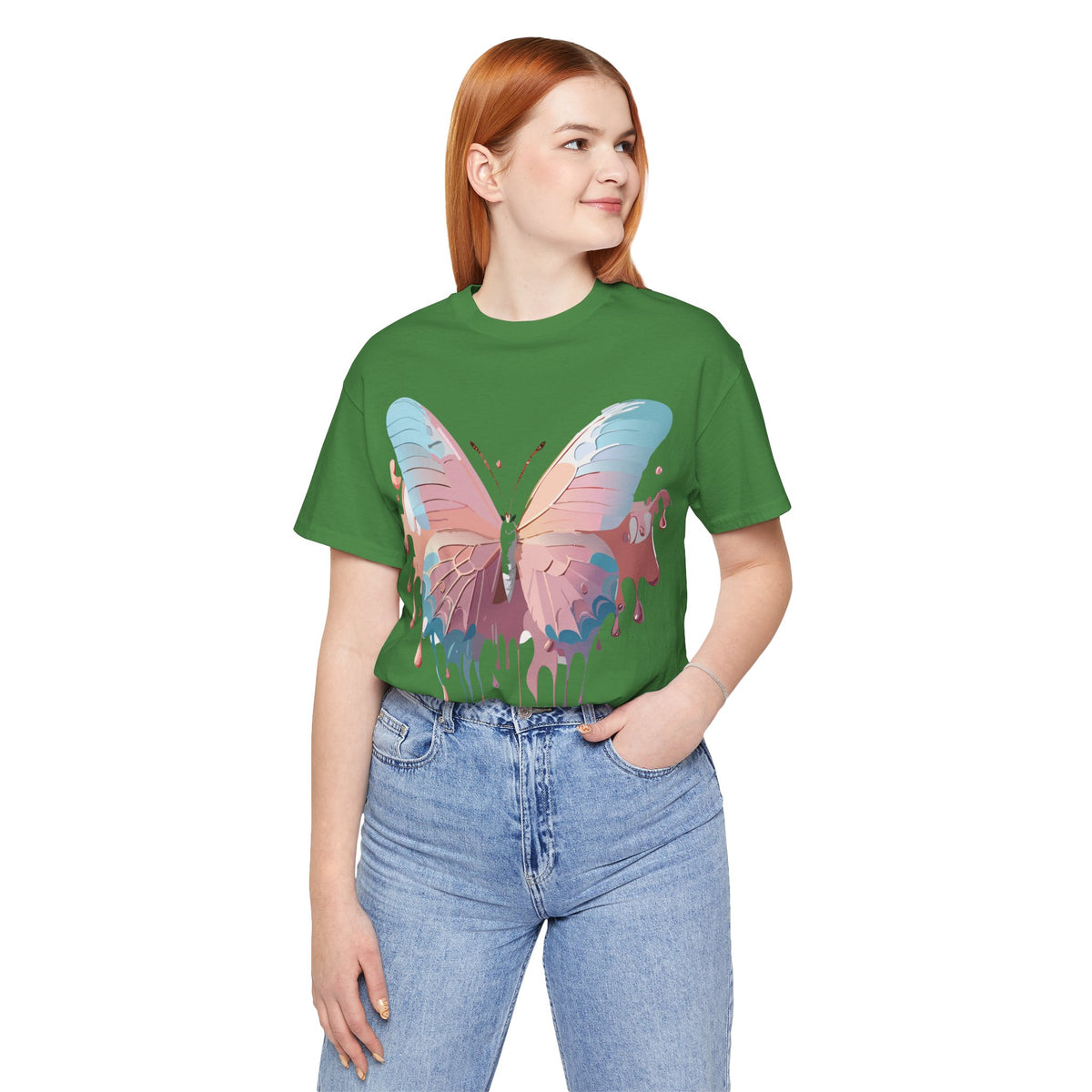 Butterfly Graphic Unisex Cotton Bella+Canvas Tee with Art Design n92