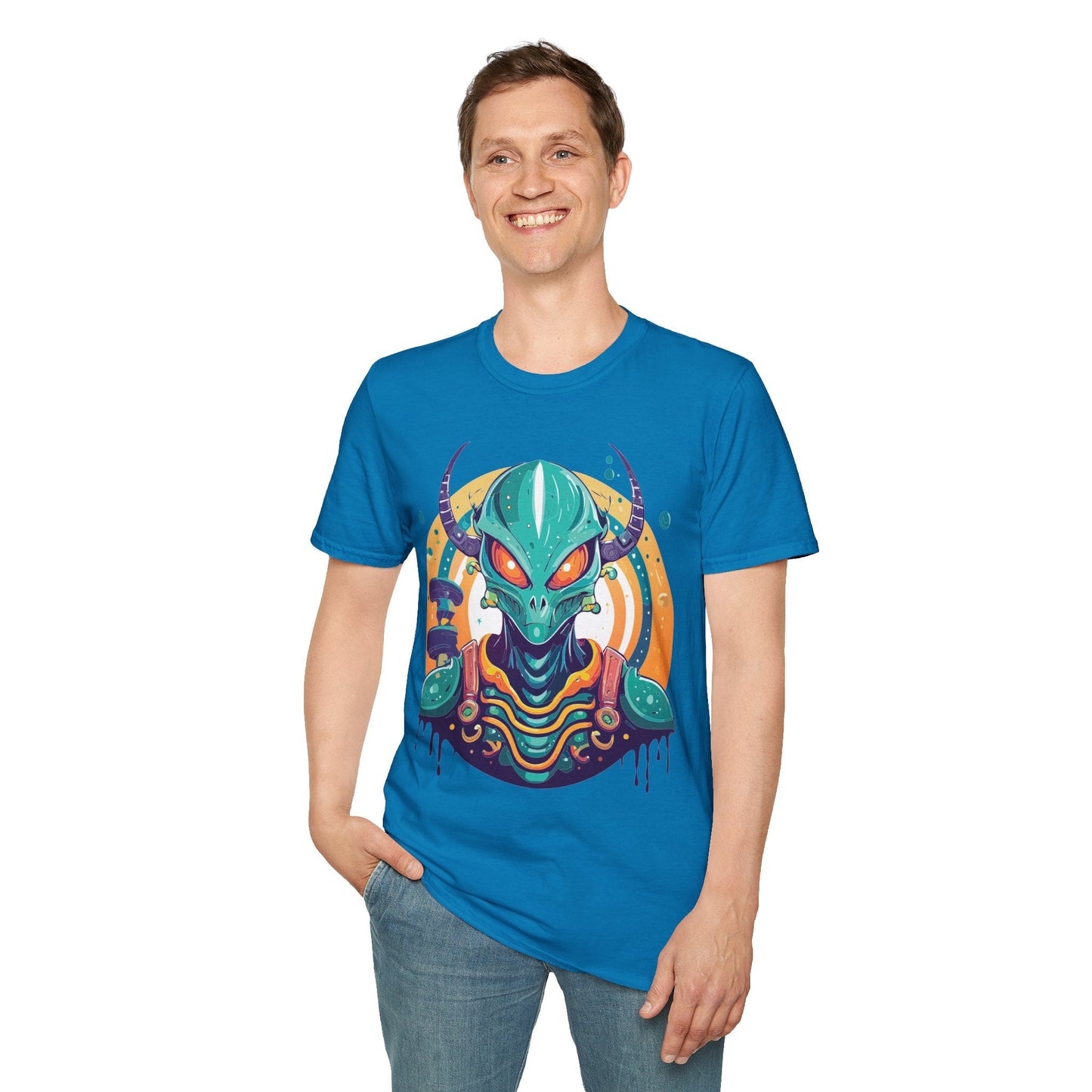 Alien Graphic Unisex Cotton Softstyle UFO Artwork Tee 14