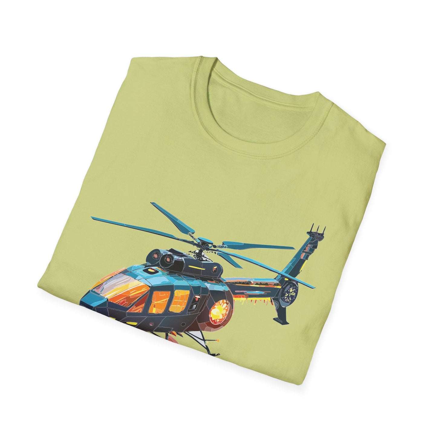 Chopper Helicopter Shirt Unisex Gildan Softstyle 64000 Cotton Tee Short Sleeve Graphic Tee