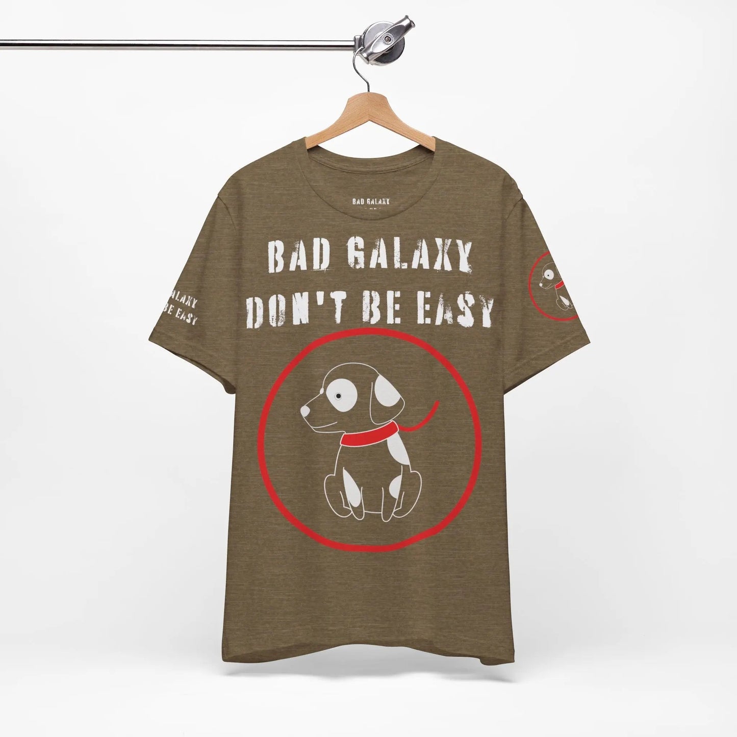 Bad Galaxy Funny Dog Tee Shirt 100 Percent Cotton Made In USA With Eco Friendly Inks