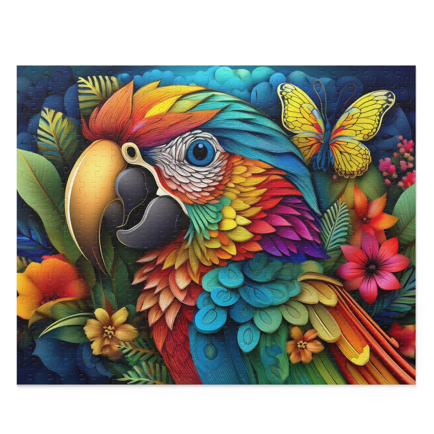 Puzzles-34 Kids Parrot Puzzle 500-Piece | Floral Parrot Puzzle 500-Piece, Birds Kids Puzzles Size: 16" x 20",  Ages 9+