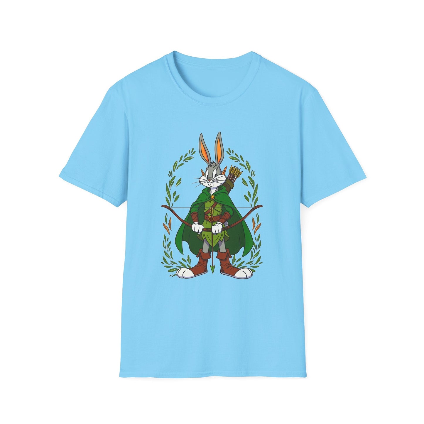 Bugs Bunny T Shirt Cartoon Art Tee Unisex Gildan Softstyle 64000 100 Percent Ring Spun Cotton