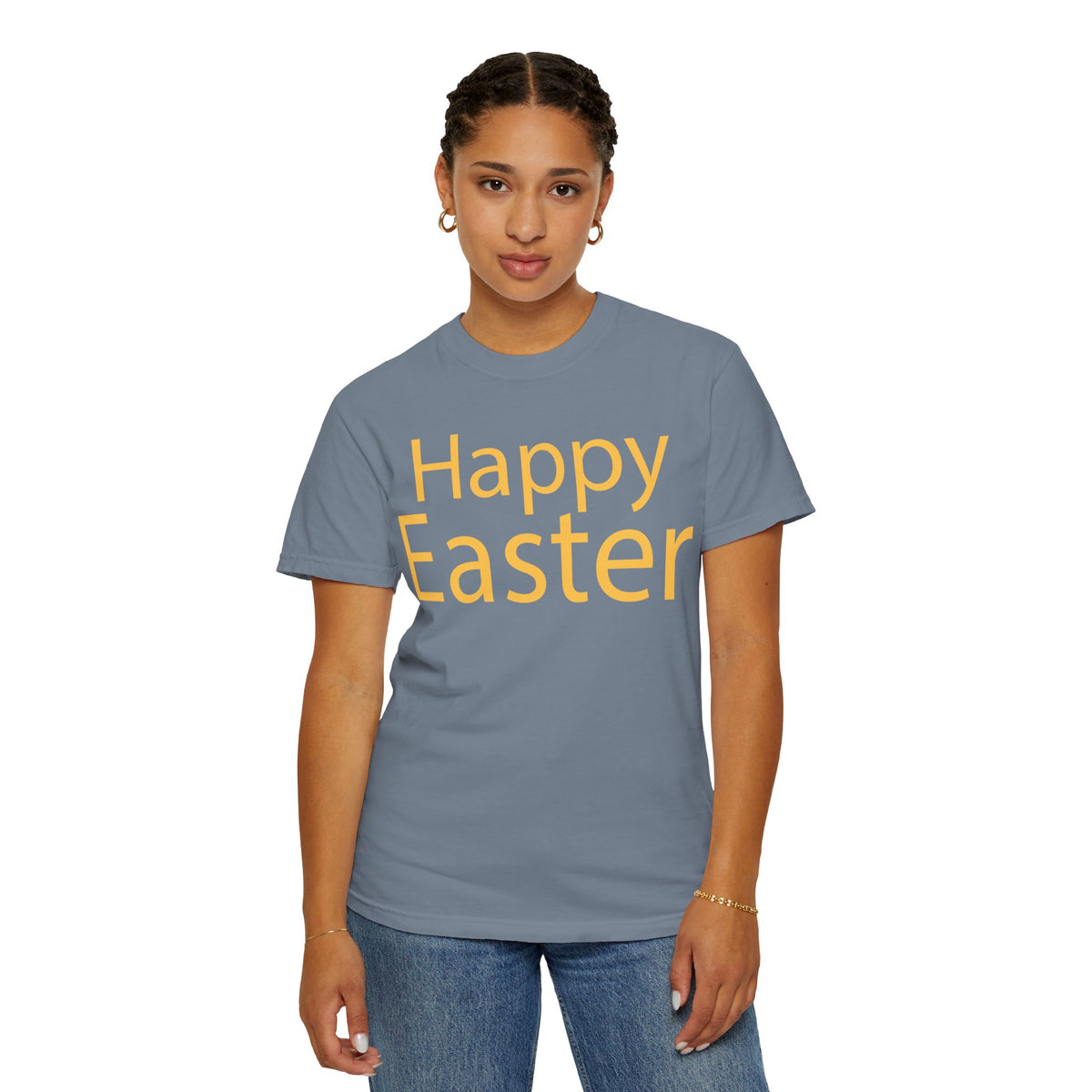 Happy Easter T-Shirt, Tee Shirt with Easter Signature, T Shirt with Easter Prints, Tee Shirt with Easter Design
