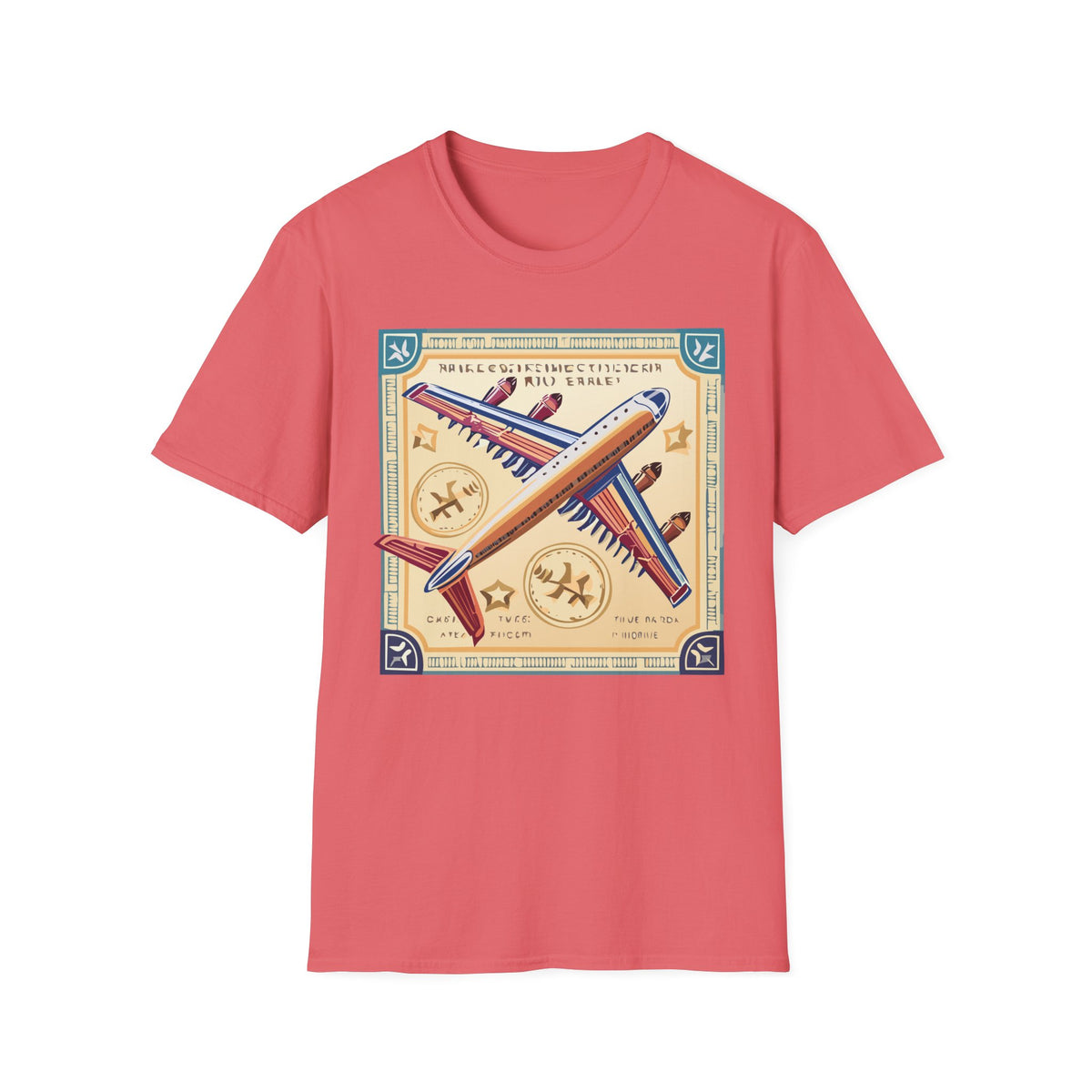 Aviator Vintage Plane T-Shirt — Retro Travel Aircraft Design Travel Post Graphic Design Unisex 100 Cotton Gildan T-Shirt