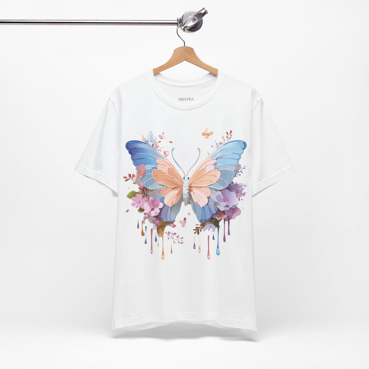 Butterfly Graphic Unisex Cotton Bella+Canvas Tee with Art Design n06