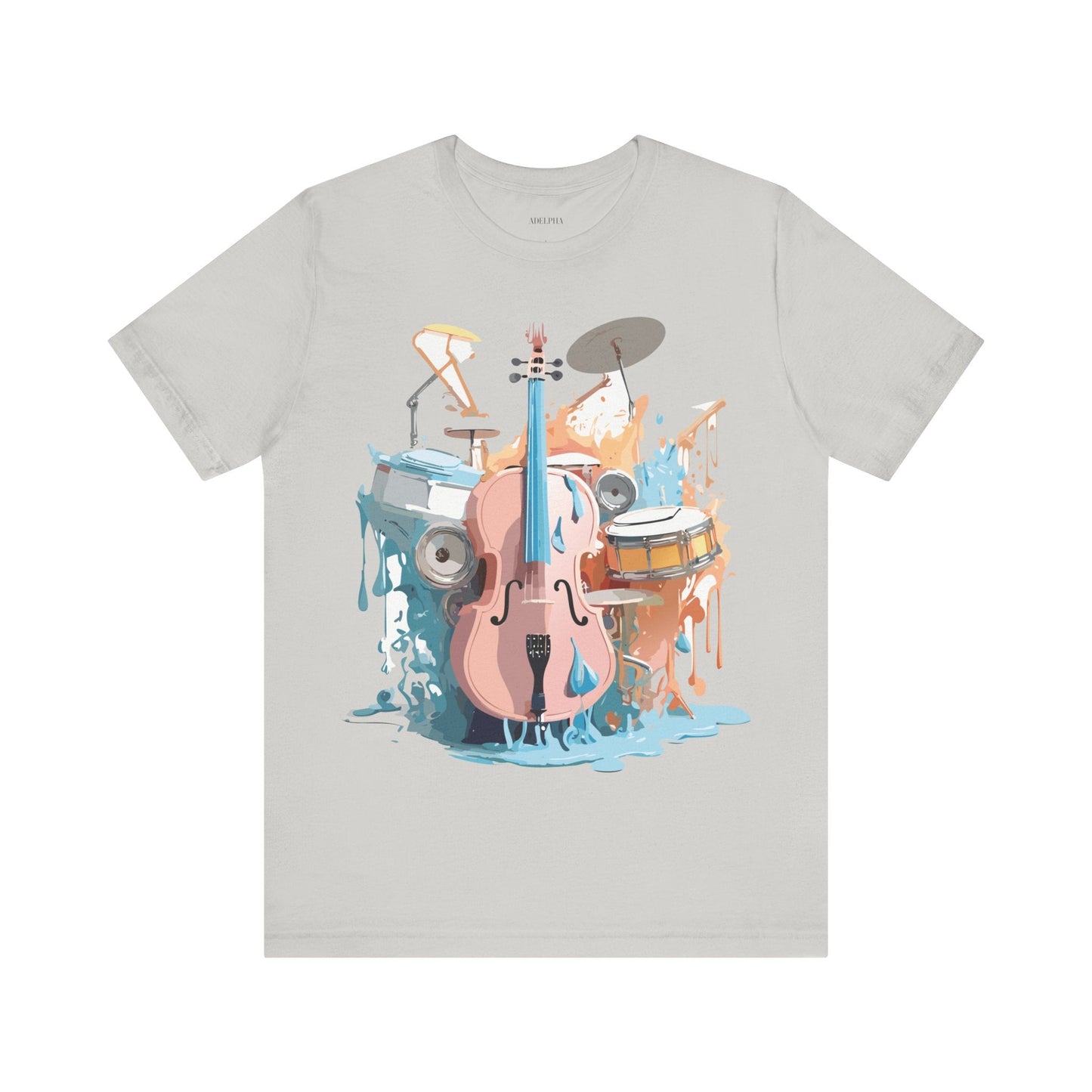 Music Graphic Unisex 100 Cotton Vintage Art with Musical Elements Tee 74