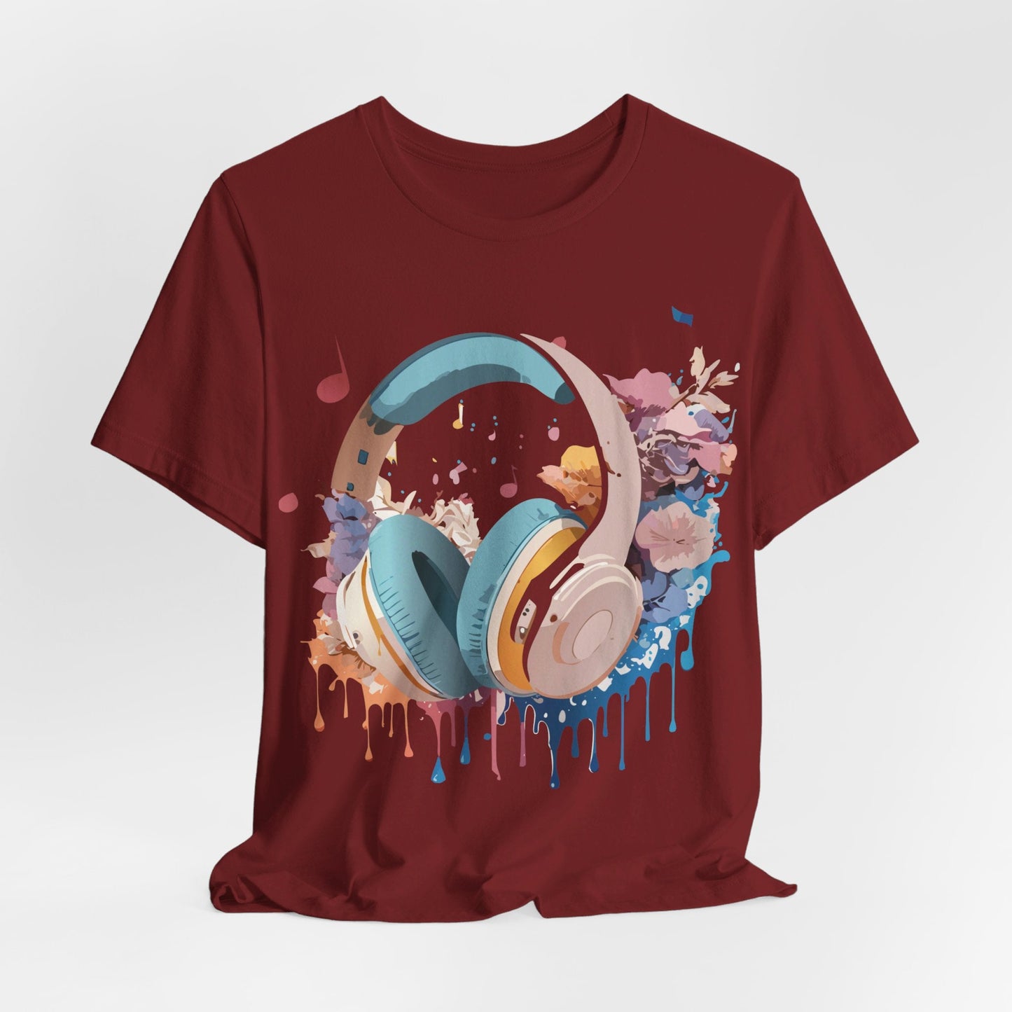 Music Graphic Unisex 100 Cotton Vintage Art with Musical Elements Tee 1