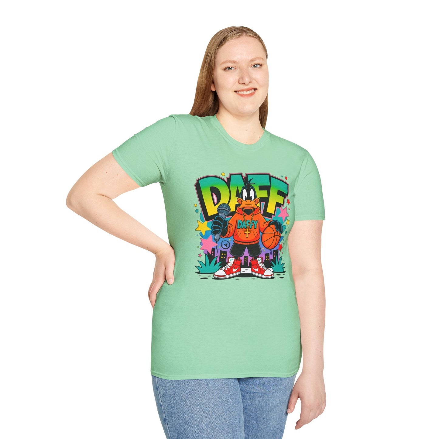 Unisex Cartoon T Shirt With Animation Design Funny Animals Tee Gildan Softstyle 64000