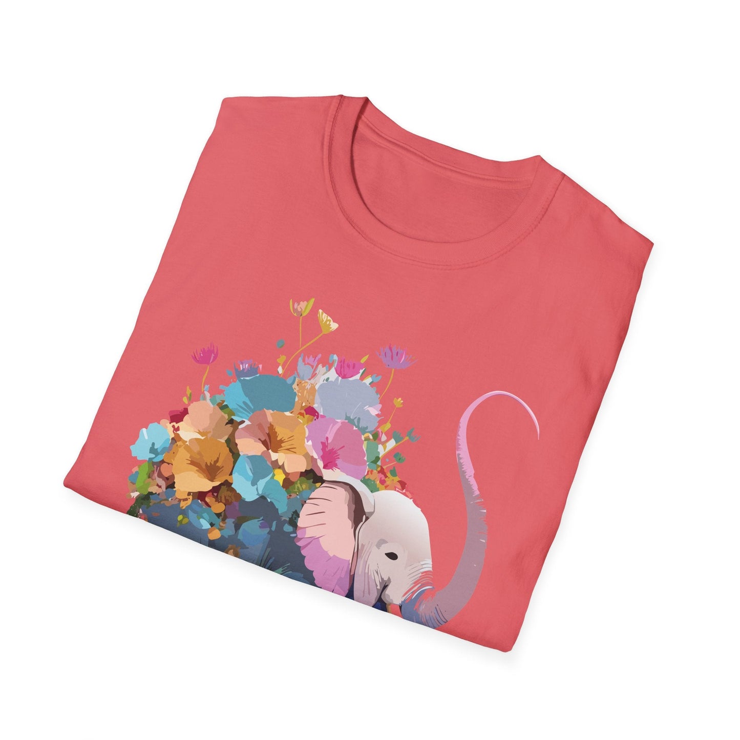 Elephant T Shirt Unisex Softstyle Cotton Tee With Animated Elephant Design Premium Comfort