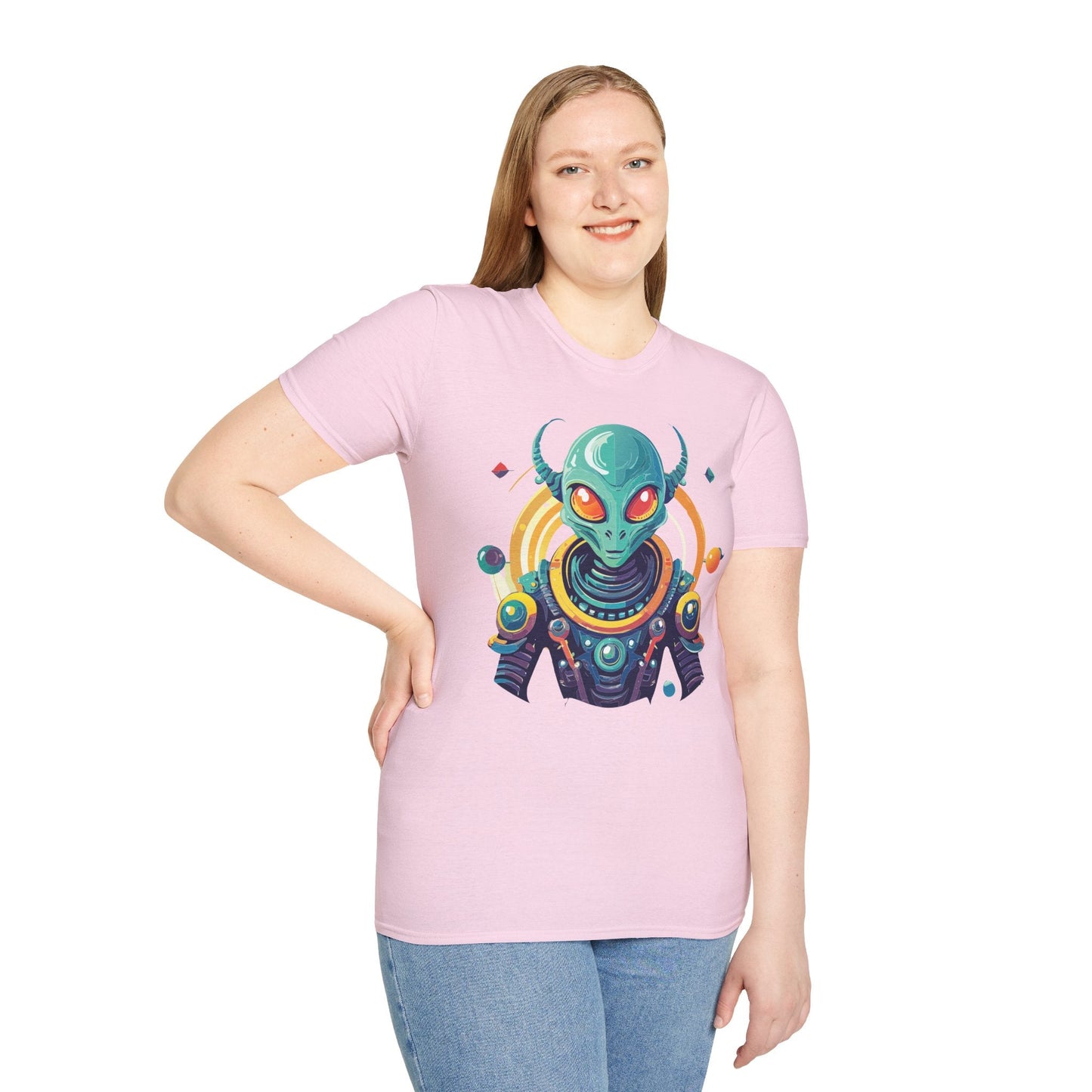 Alien Graphic Unisex Cotton Softstyle UFO Artwork Tee 2