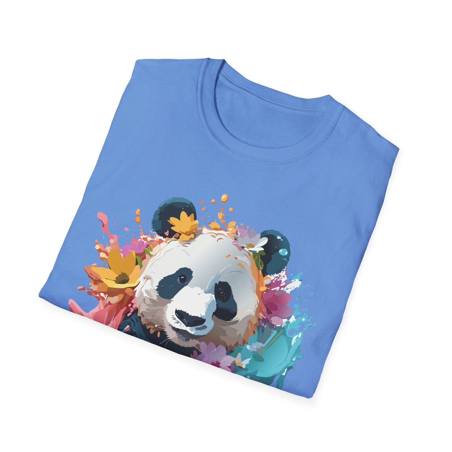 Unisex Panda Shirt Softstyle Tee 100 Percent Ring Spun Cotton Casual Animal Print
