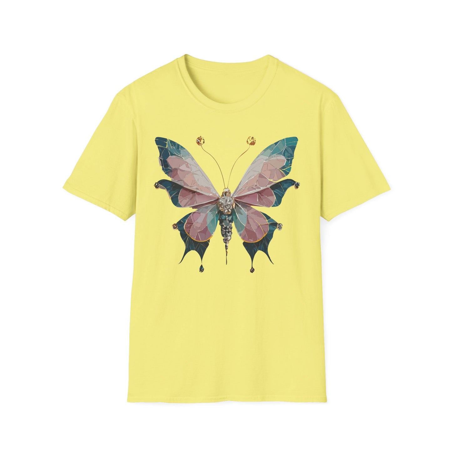 Butterfly Shirt Unisex T Shirt Monarch Print Gildan Softstyle 64000 100 Percent Ring Spun Cotton