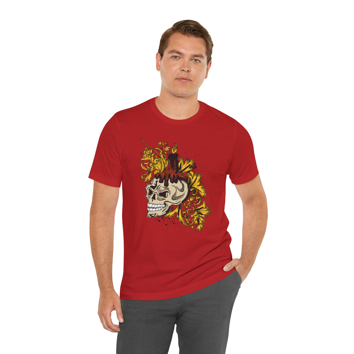 Rock Skull Graphic Design Tee, Skull Shirt, Vintage Tees, Art Design T-Shirt, Vintage Graphic Tee, Art Shirts with Skulls 3