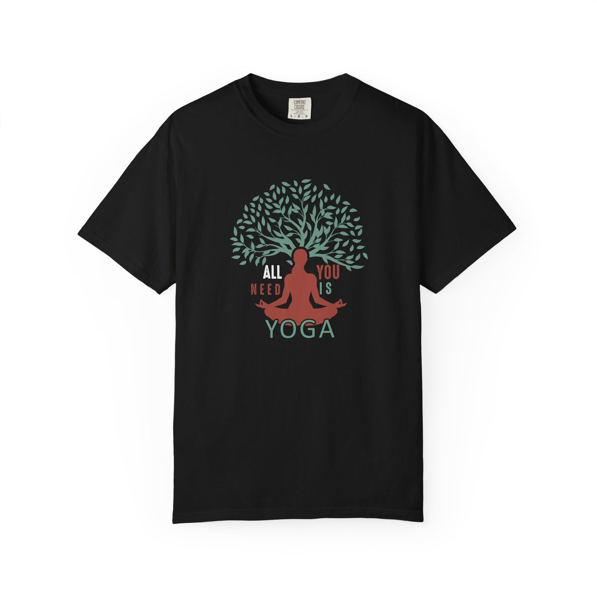 All Is Yoga Tree Pose Meditation Unisex Comfort Colors Garment-Dyed Heavyweight 100 Cotton Art Design T-Shirt w188