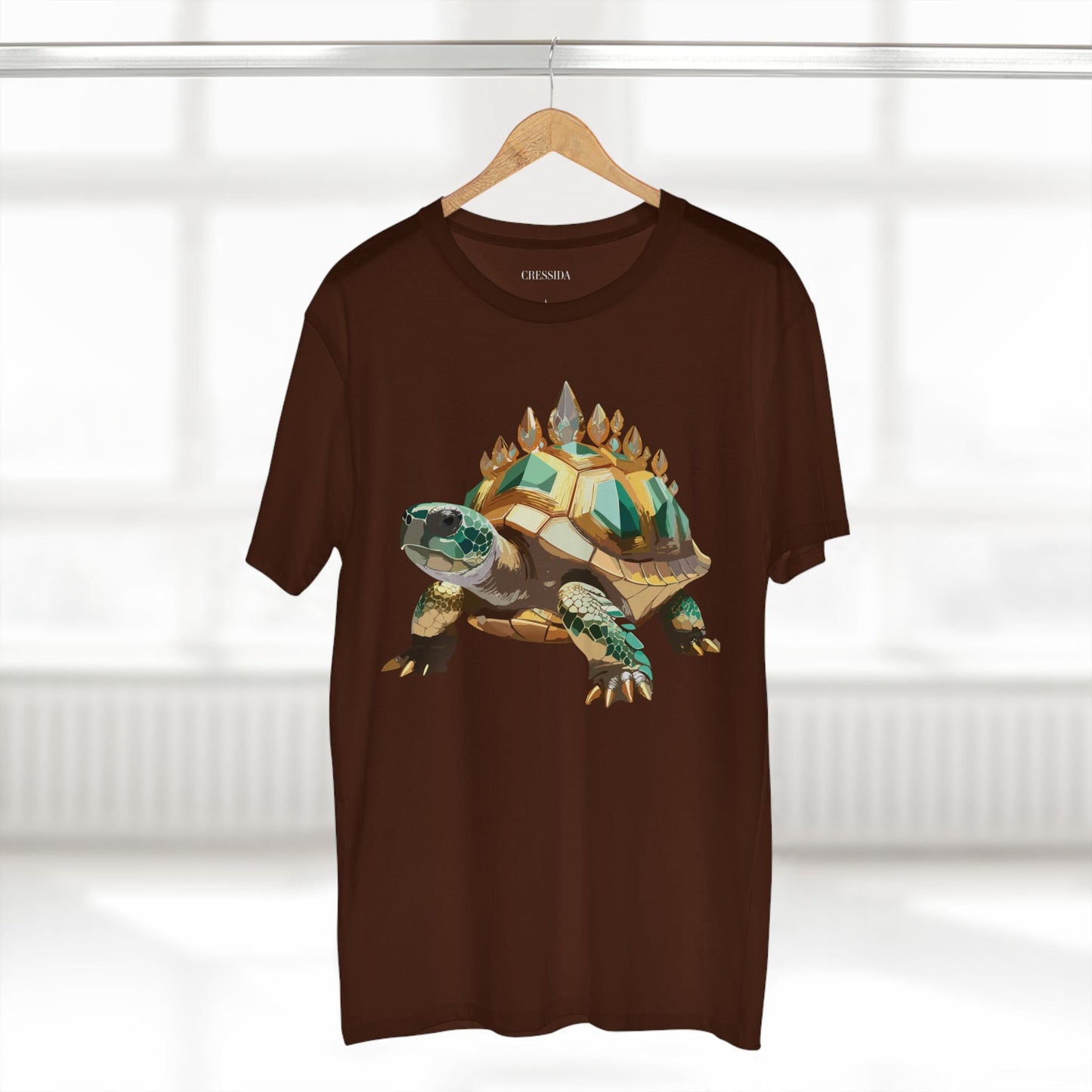 Turtle Graphic Unisex 100 Cotton Tee With Unique Animal Golden Medallion Art Design 34