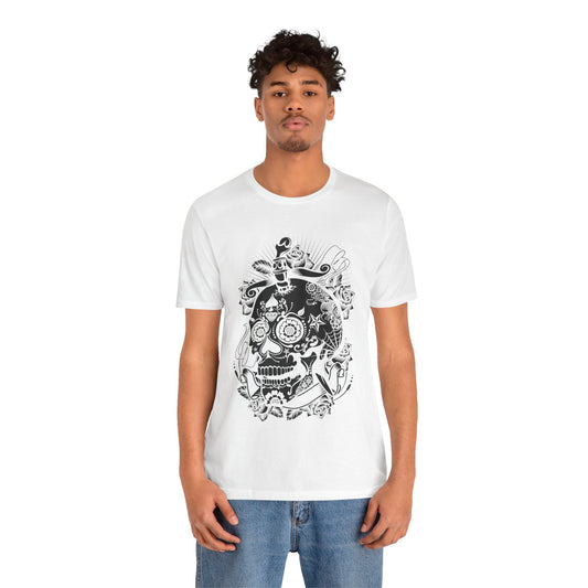 Camiseta unisex de algodón con calavera
