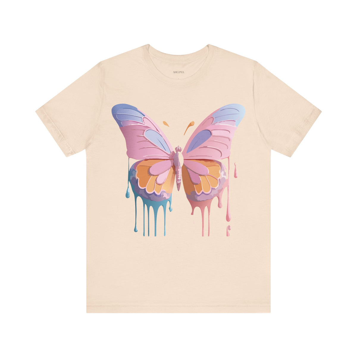 Butterfly Graphic Unisex Cotton Bella+Canvas Tee with Floral Art Design m06
