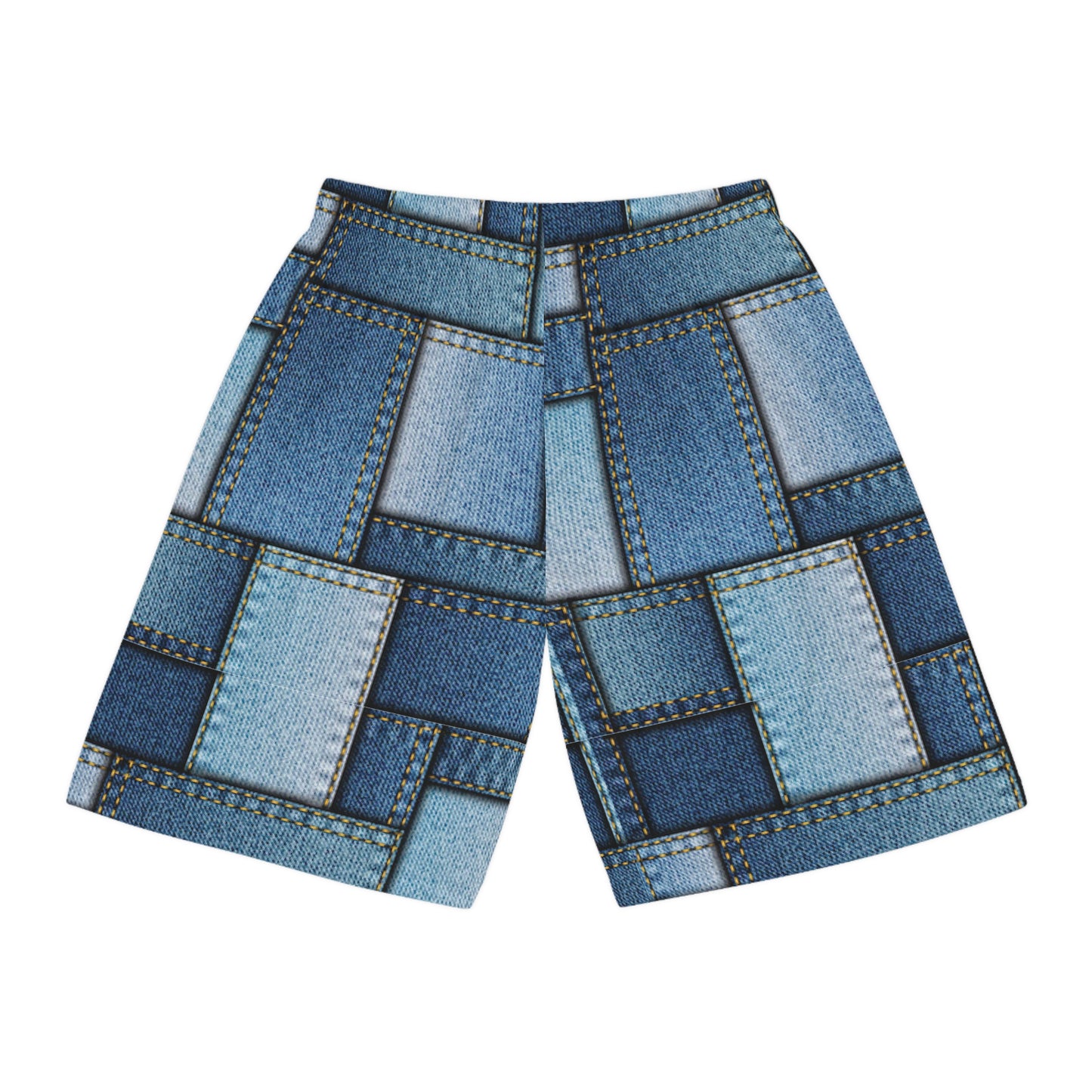 Denim Print Basketball Shorts, Basketball Shorts with Denim Print 1