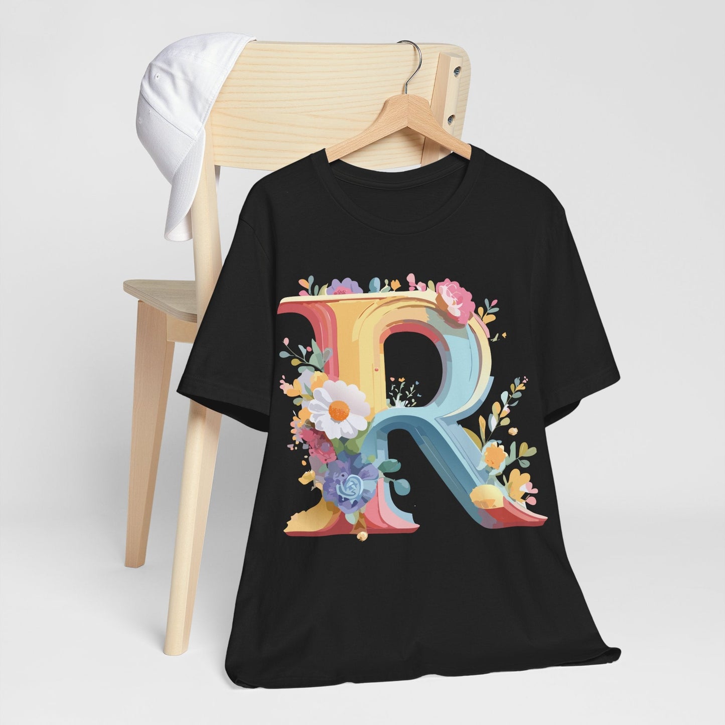 Letter R Shirt Unisex Jersey Short Sleeve Graphic Tee Vintage Inspired Art Design Adelpha