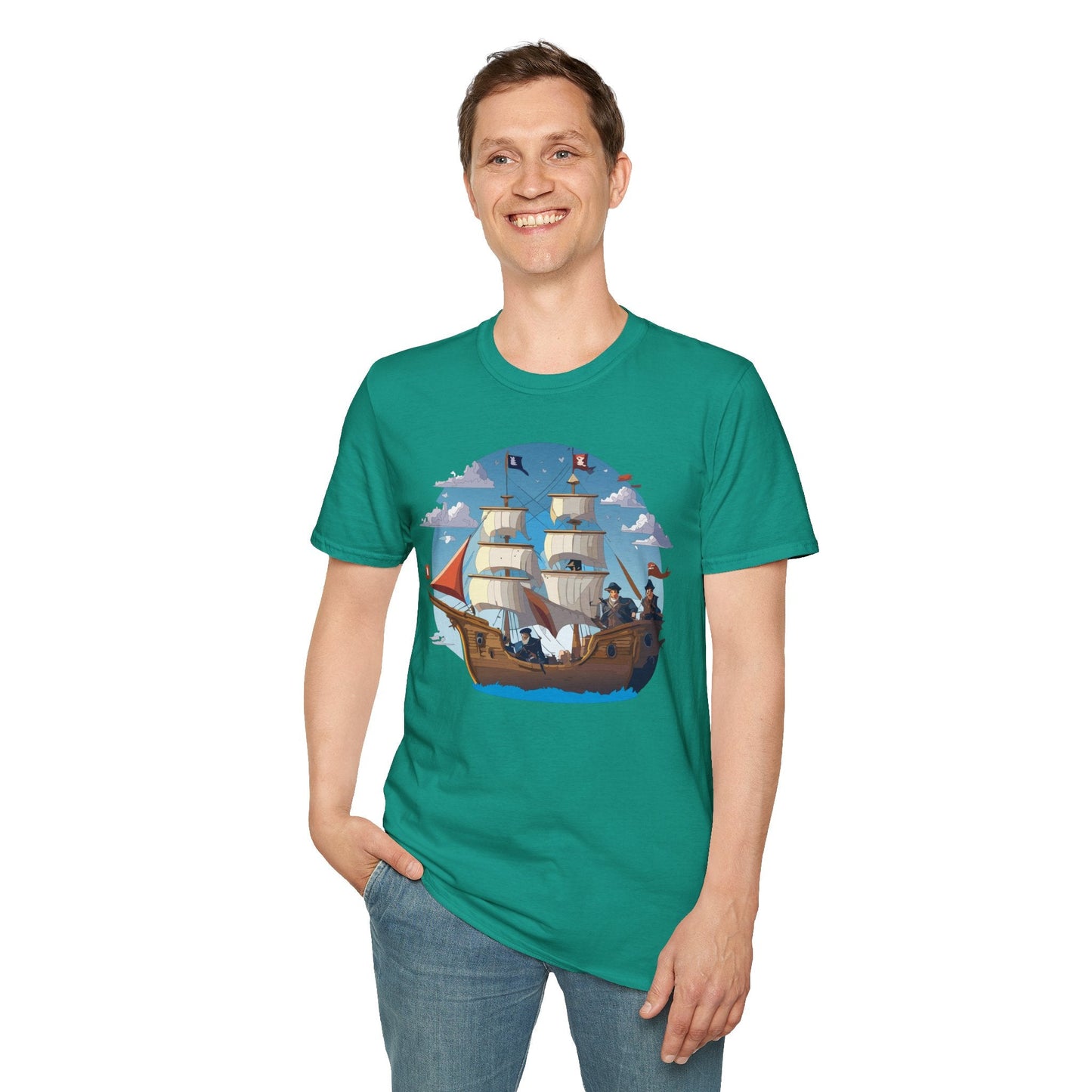Ship T Shirts Frigate Vessel Tee Unisex Gildan Softstyle 64000 100 Percent Cotton